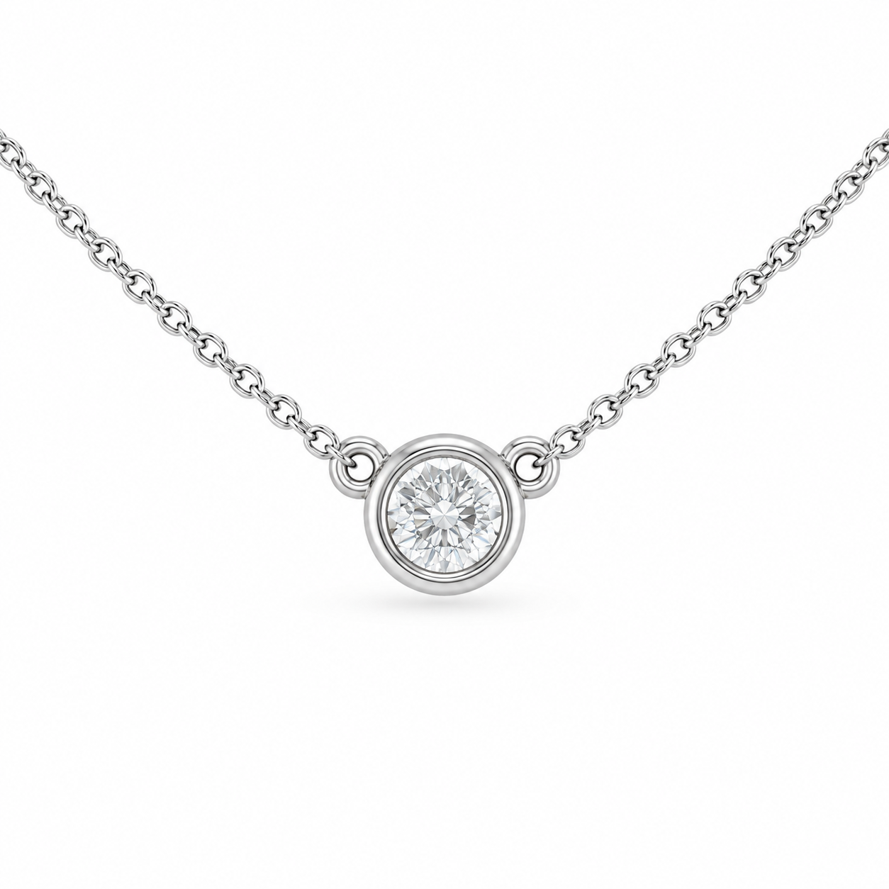 14KW Williams Signature Diamond Bezel Pendant