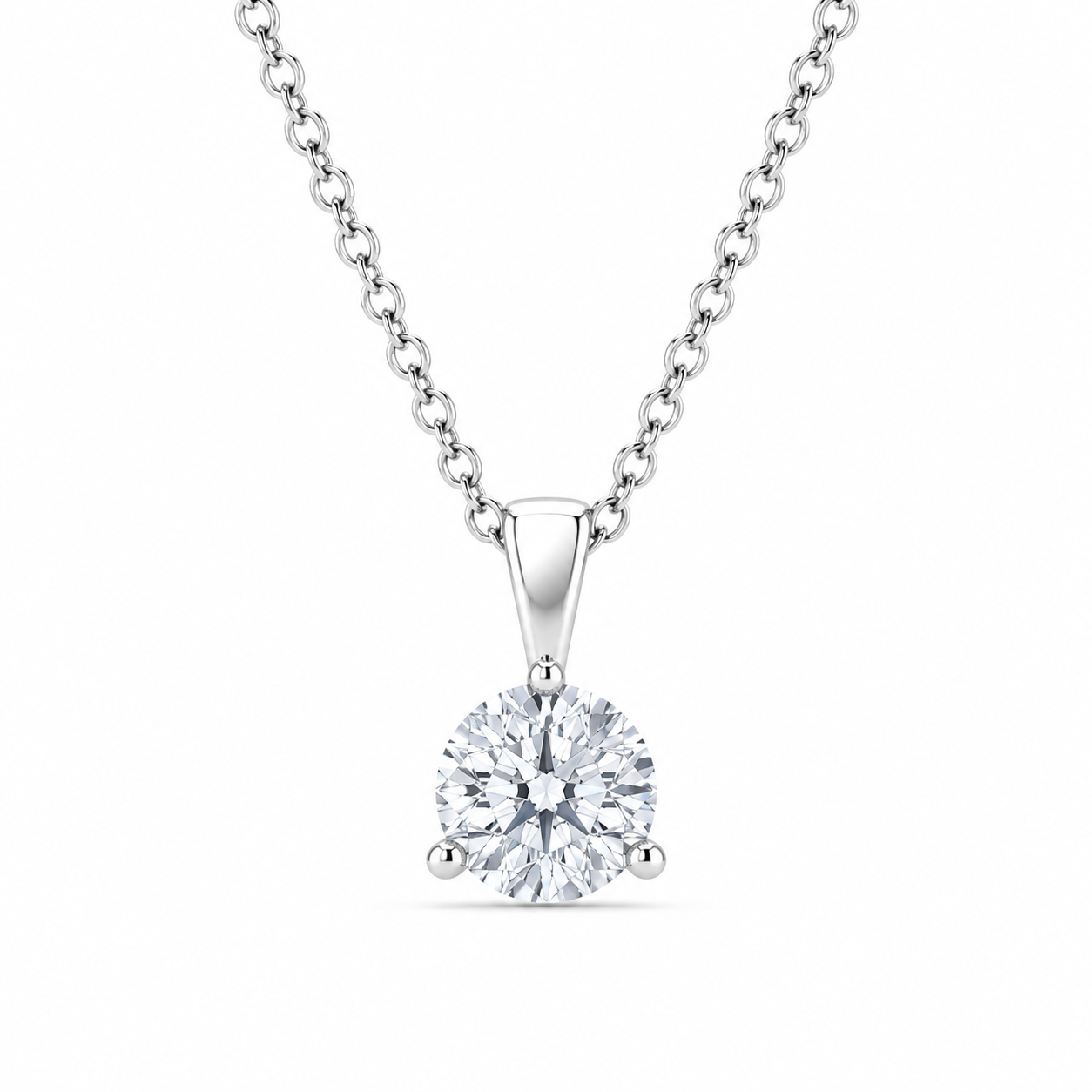 14KW Williams Signature Solitaire 1.00ct Diamond Pendant
