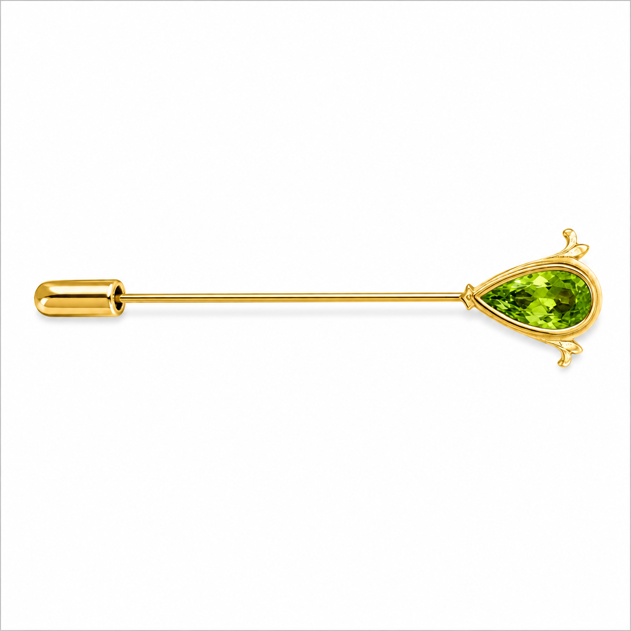 14KY Estate Peridot Accent Stick Pin