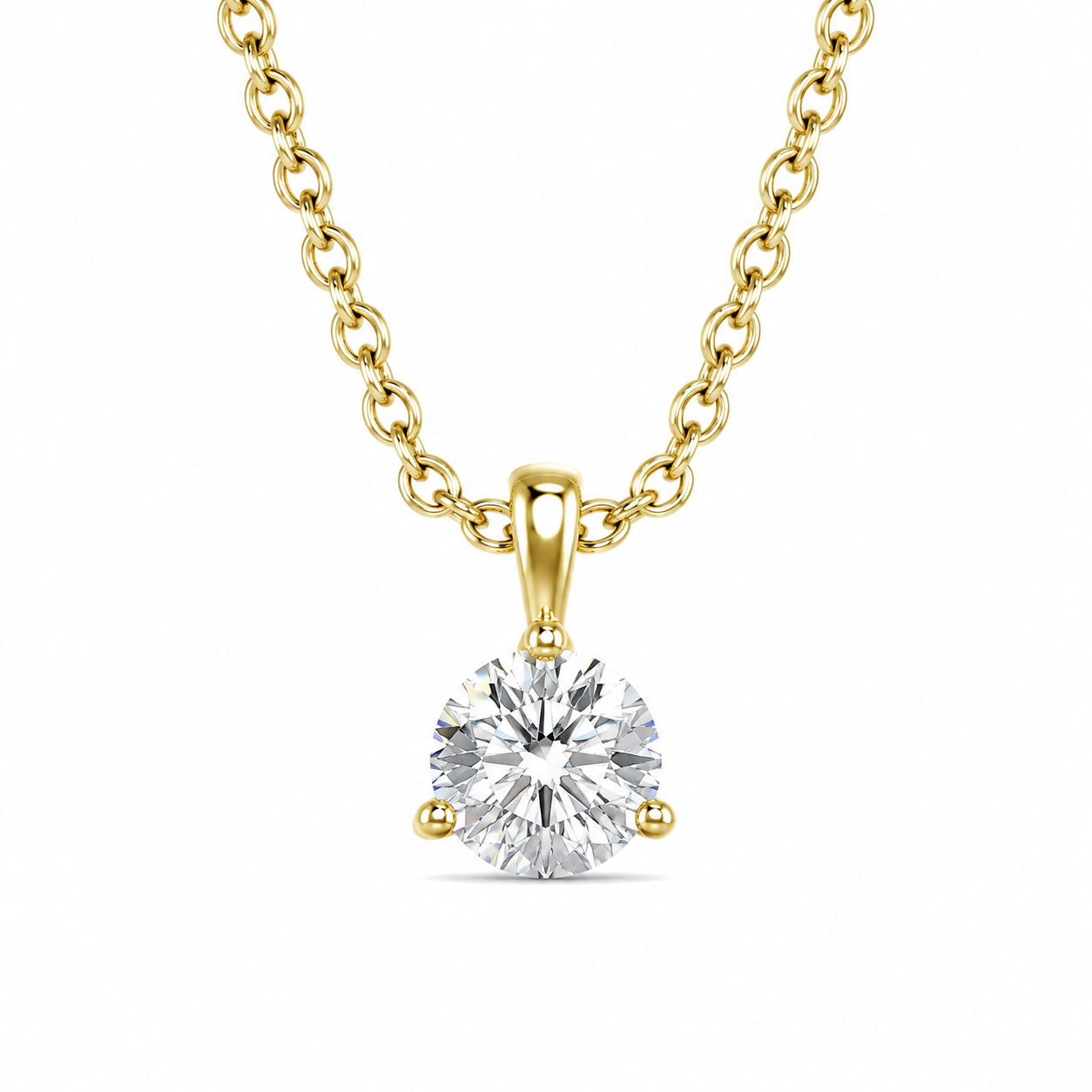 14KY Williams Signature Solitaire .70ct Diamond Pendant