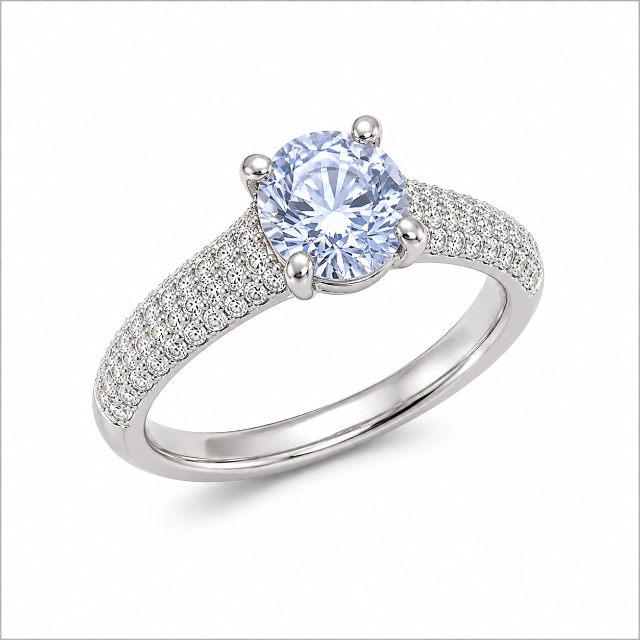 18KW Williams Signature Purple Sapphire Solitaire Ring