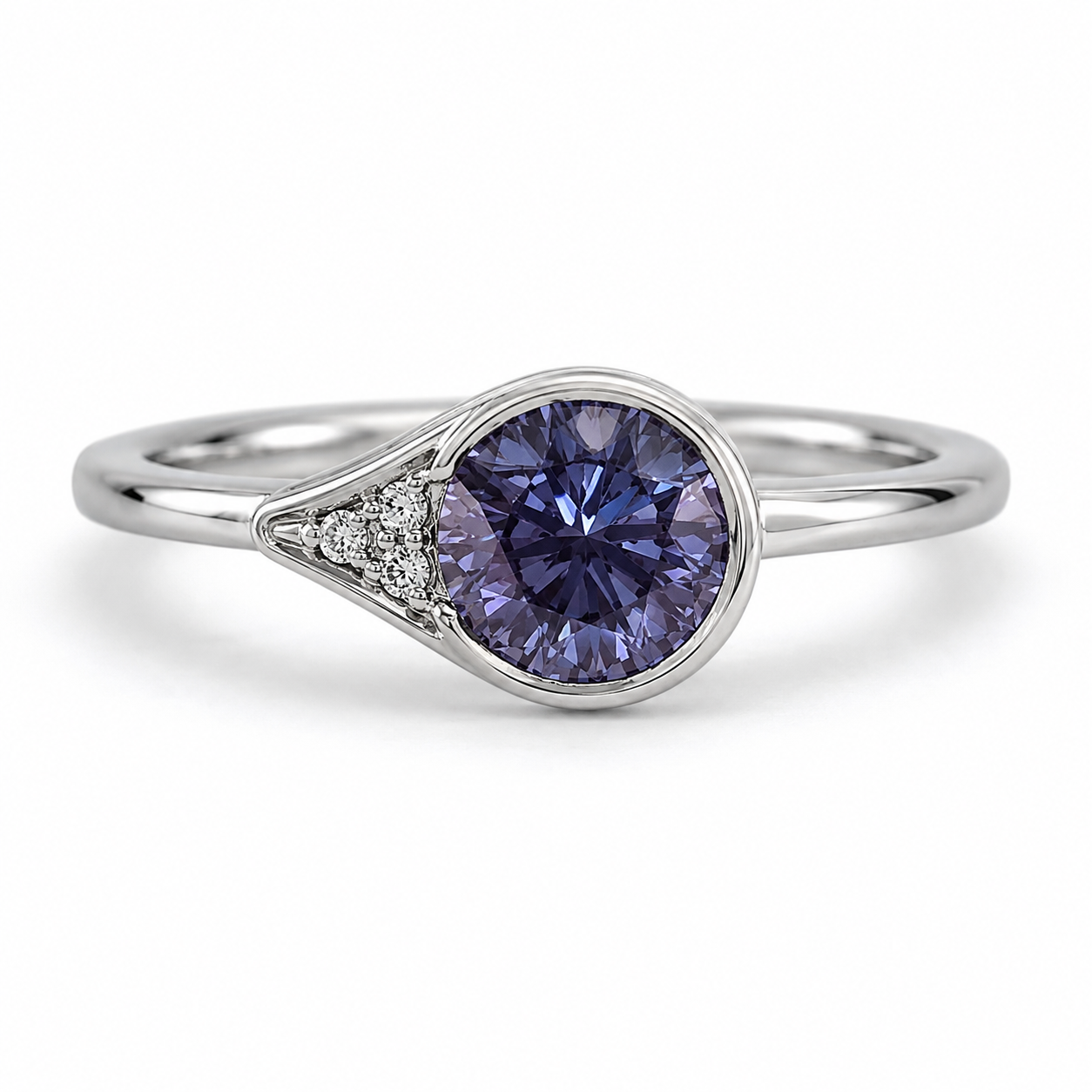 18KW Williams Signature Montana Sapphire Abstract Ring