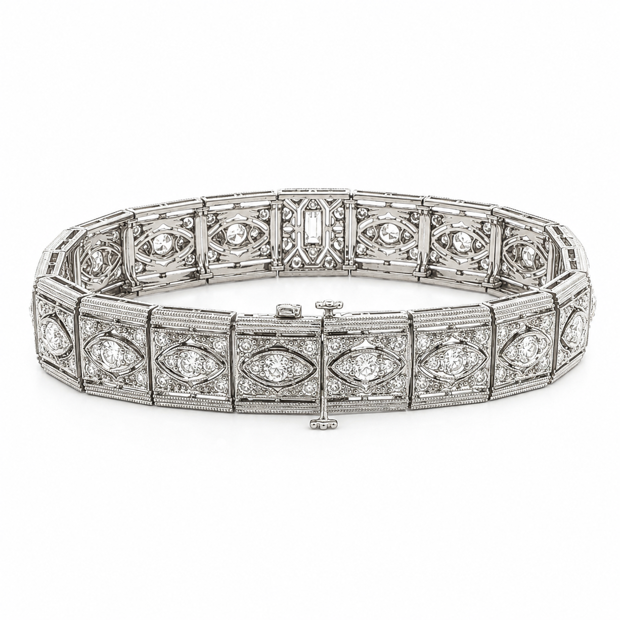 Plattinum Estate Antique Art Deco Diamond Bracelet