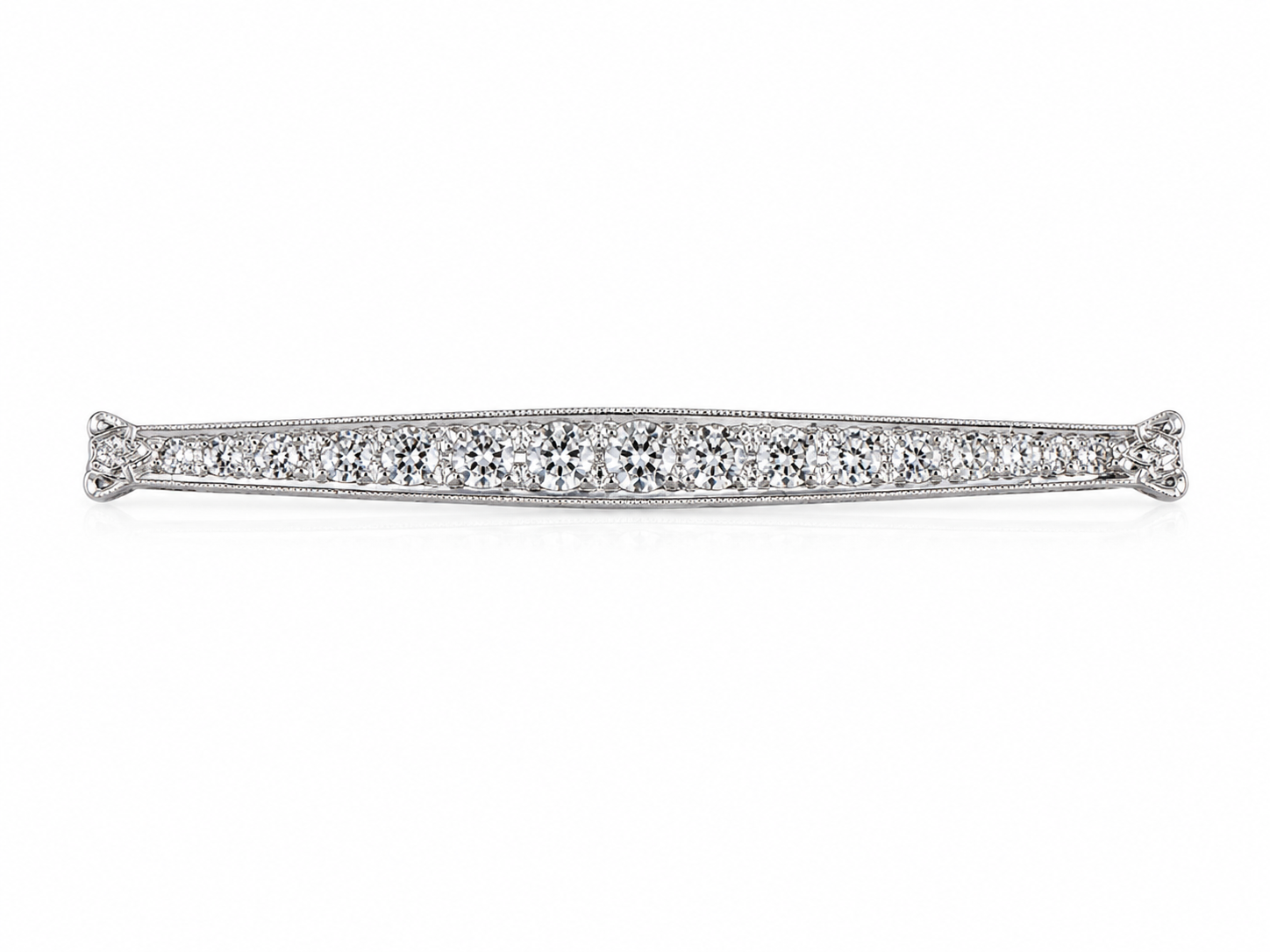 Platinum Estate Vintage Diamond Bar Pin