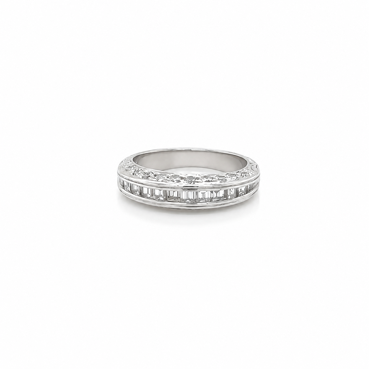 Platinum Estate Diamond Baguette Band