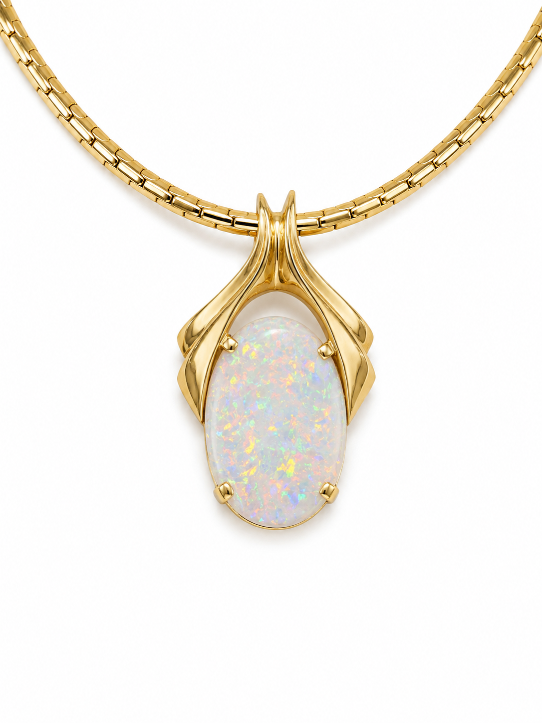 14KY Estate Contemporary Opal Pendant