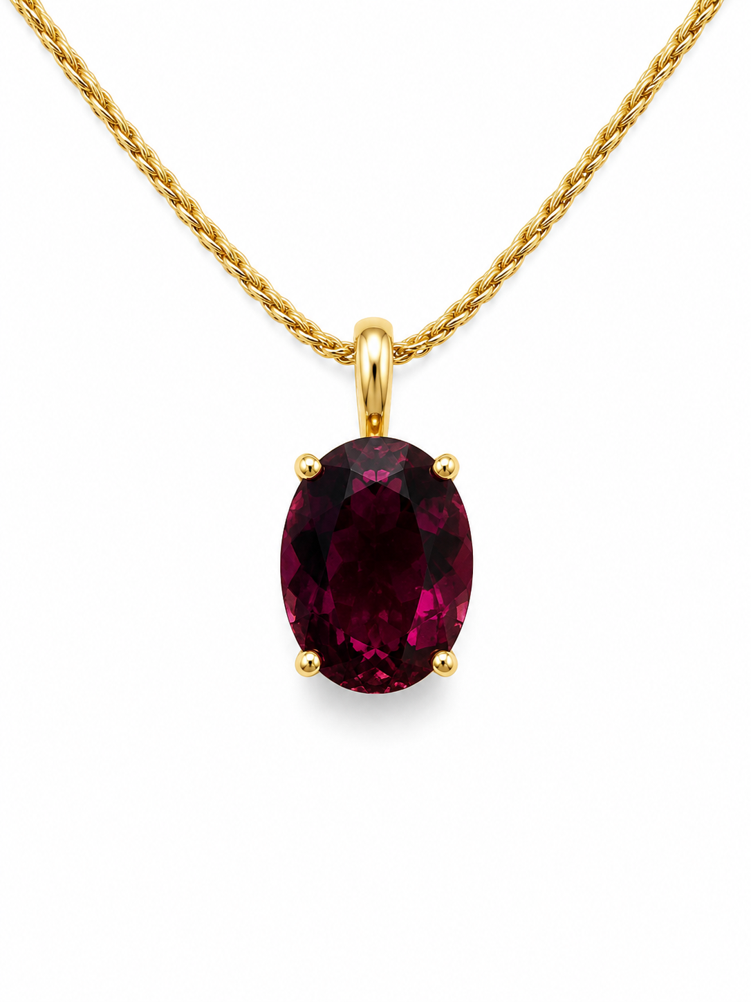 14K Estate Raspberry Pink Tourmaline Solitaire Pendant