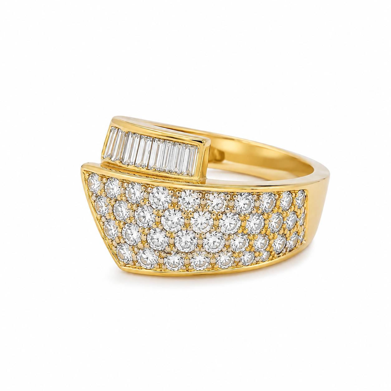 18KY Estate Diamond Bypass Ring