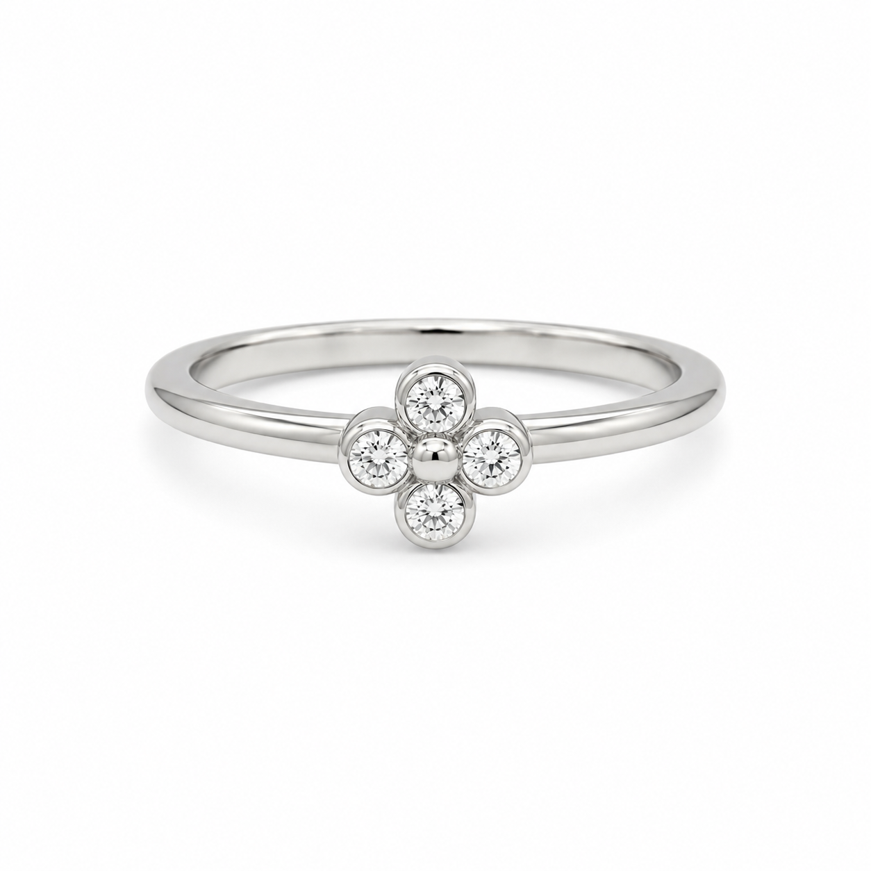 Platinum Estate Tiffany & Co. Lace Diamond Clover Ring