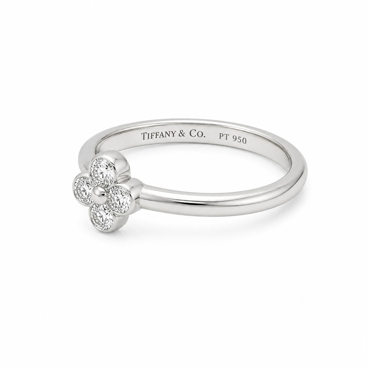 Platinum Estate Tiffany & Co. Lace Diamond Clover Ring