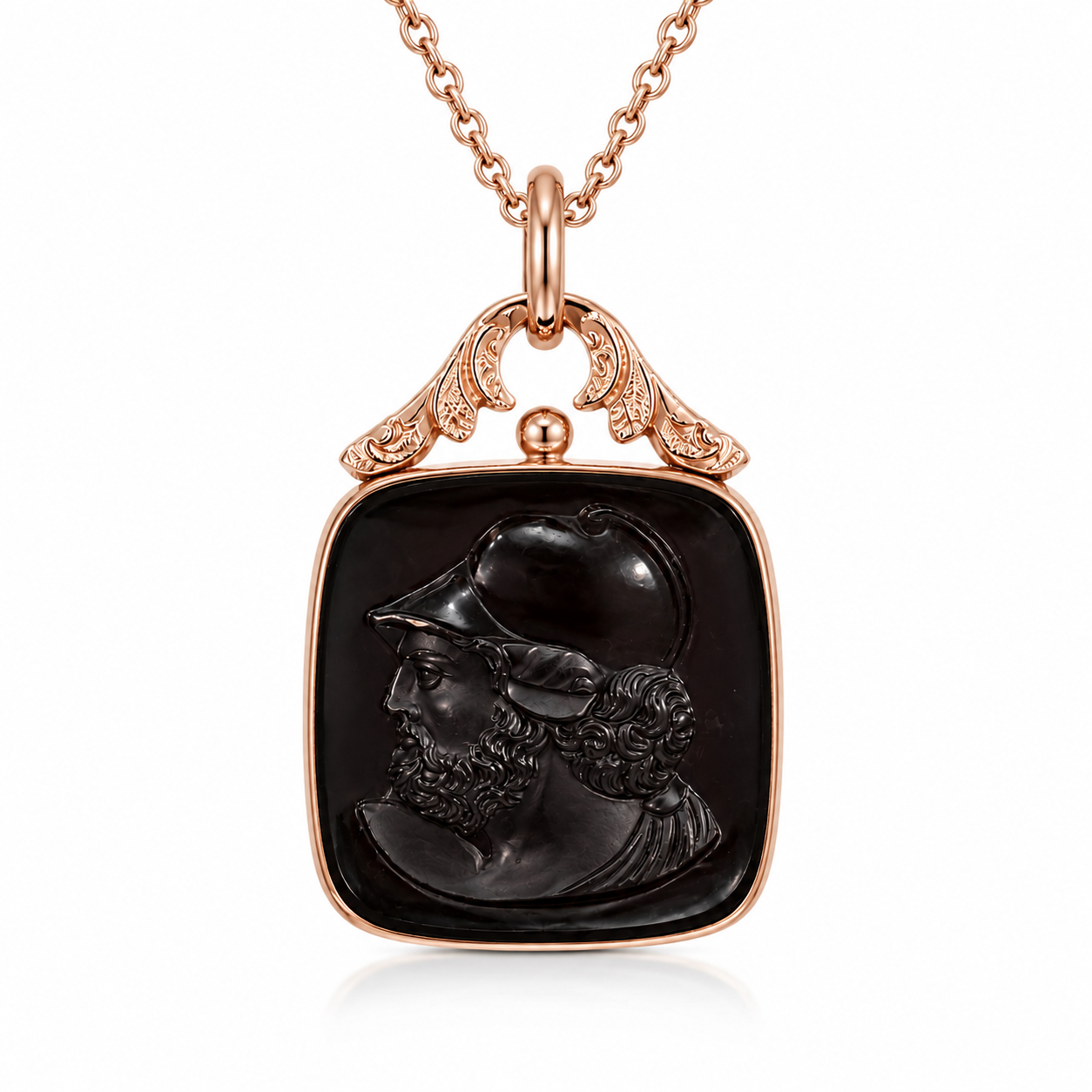 14KR Carved Sard Cameo Pendant