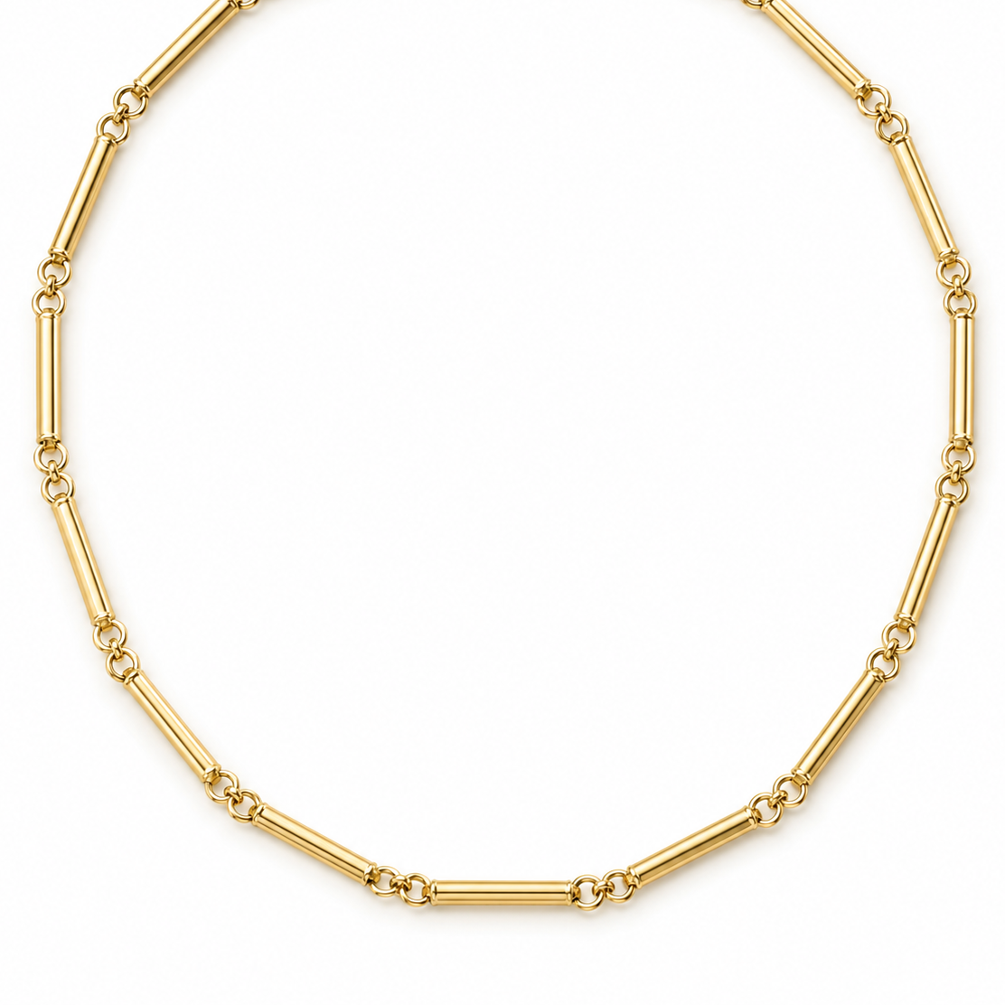 14KY Estate Italian Bar Link Necklace