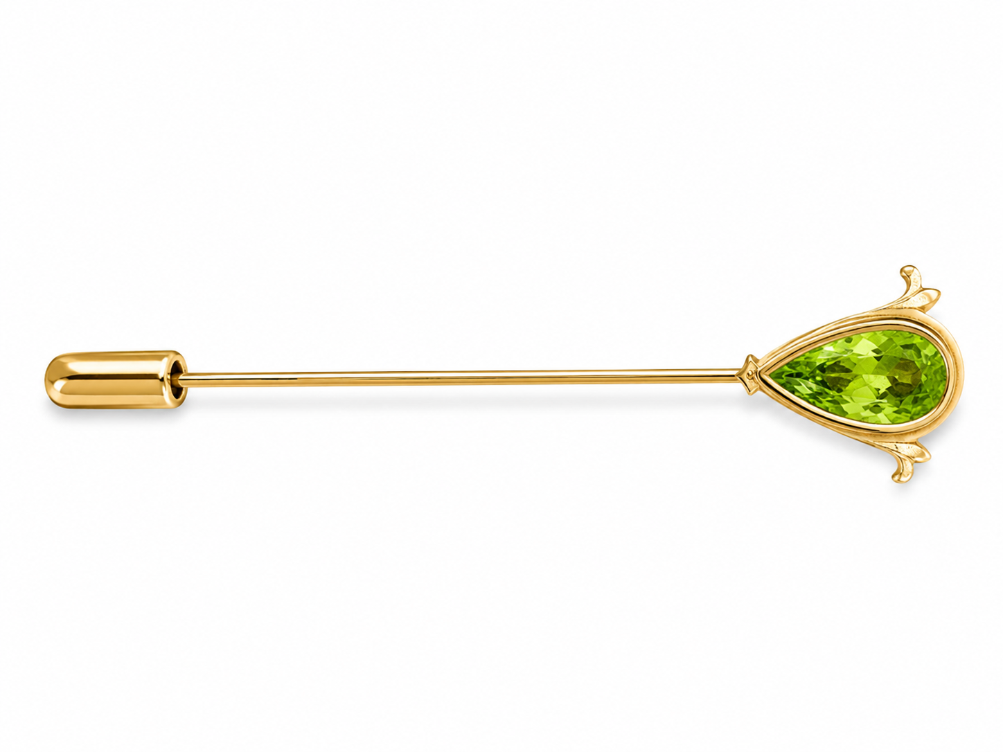 14KY Estate Peridot Accent Stick Pin