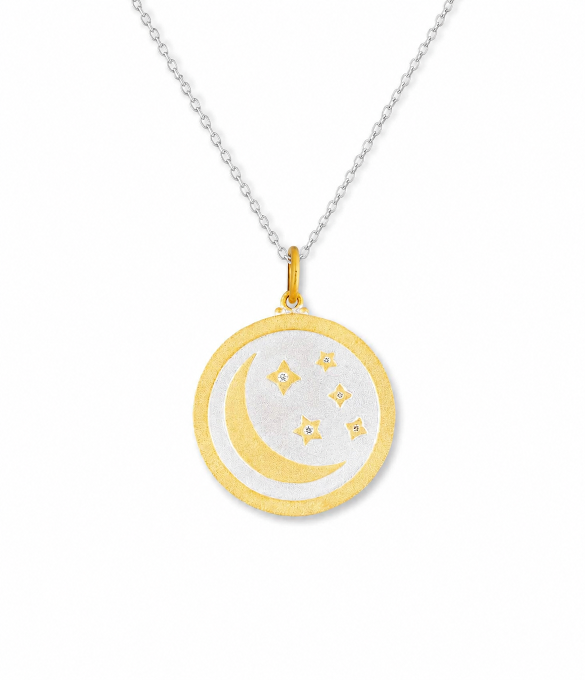 SS/24KY Lika Behar Half Moon and Stars Diamond Medallion Pendant