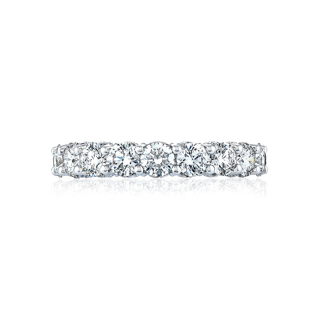 18K WHITE GOLD CLASSIC CRESCENT DIAMOND BAND