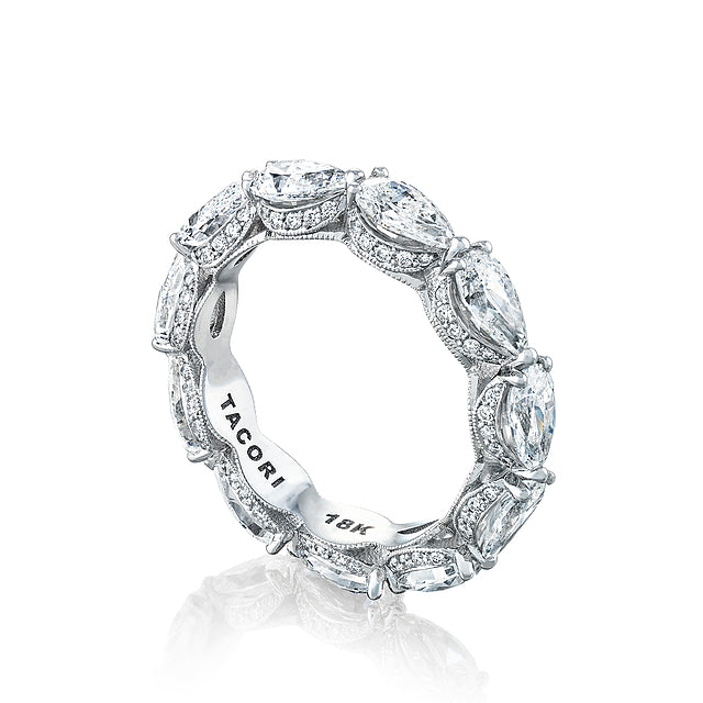 18K WHITE GOLD PEAR SHAPE DIAMOND BAND