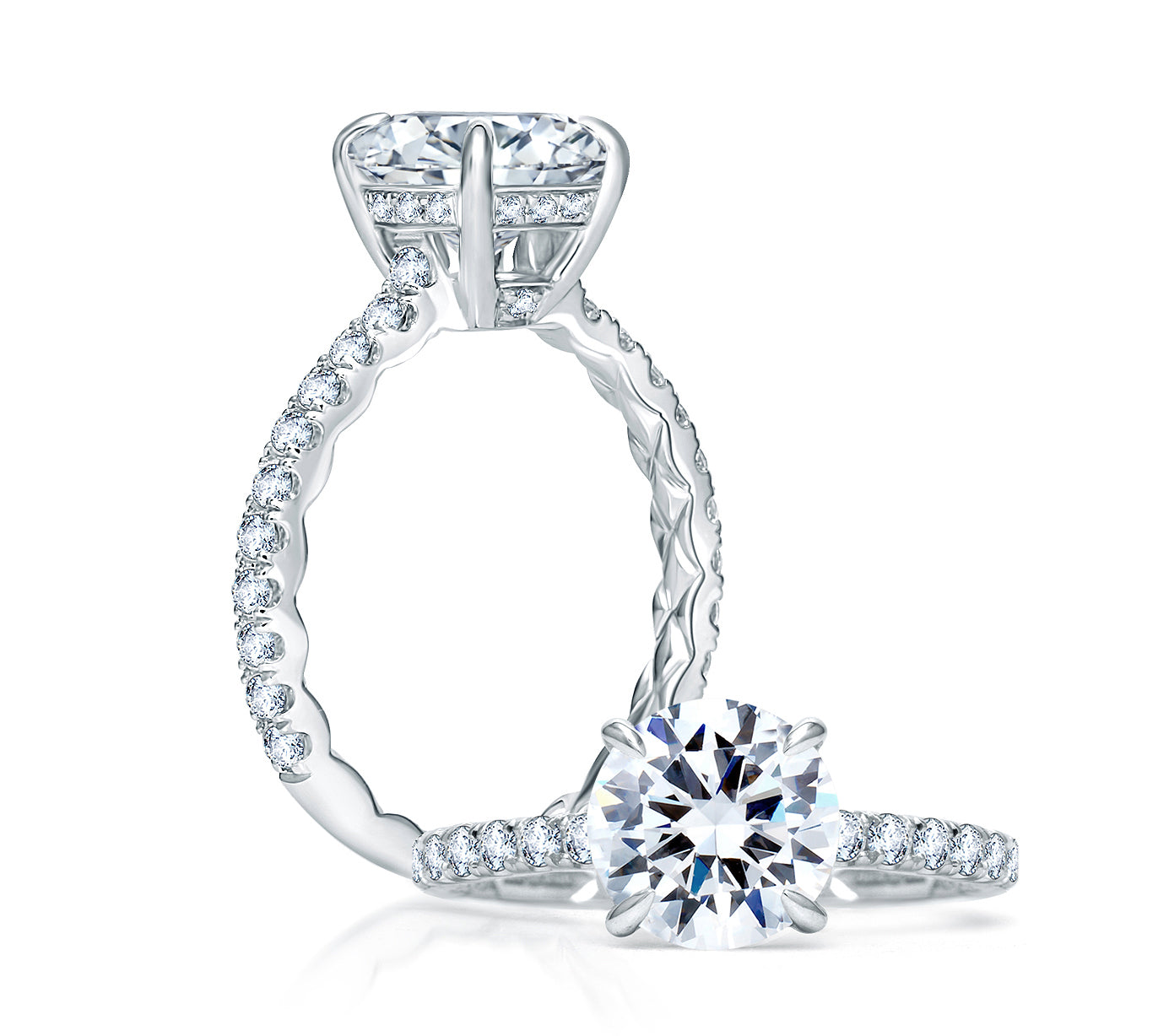 18K WHITE GOLD DIAMOND ENGAGEMENT RING