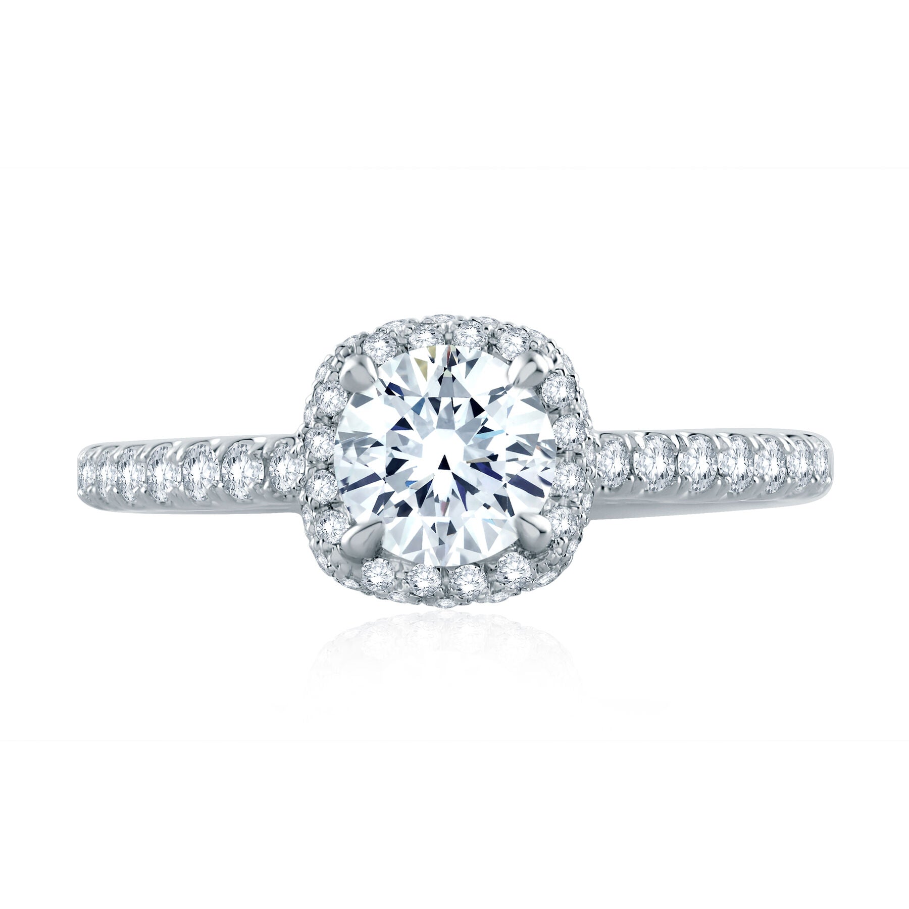 A 14K WHITE GOLD DIAMOND ENGAGEMENT RING