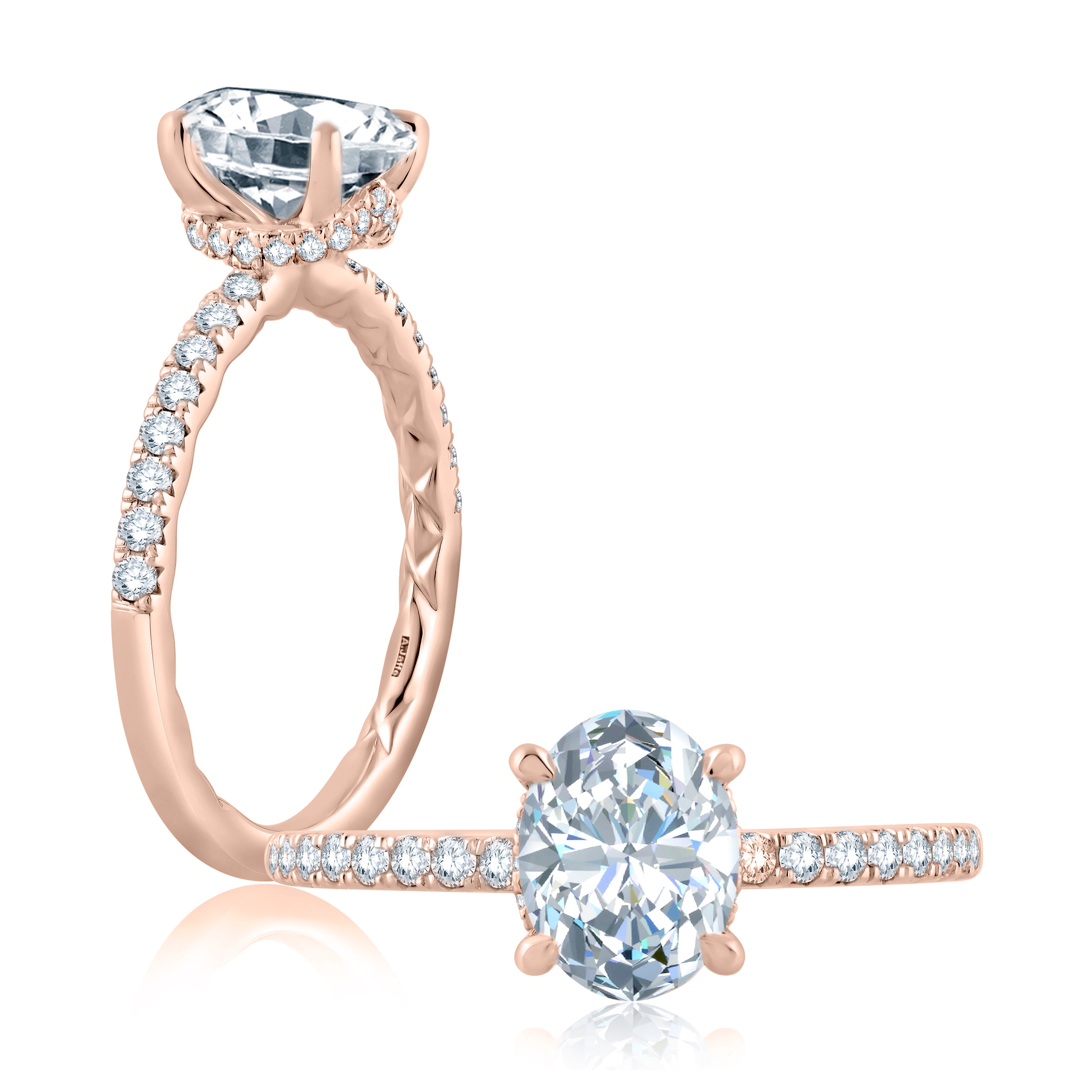 18K ROSE GOLD DIAMOND ENGAGEMENT RING