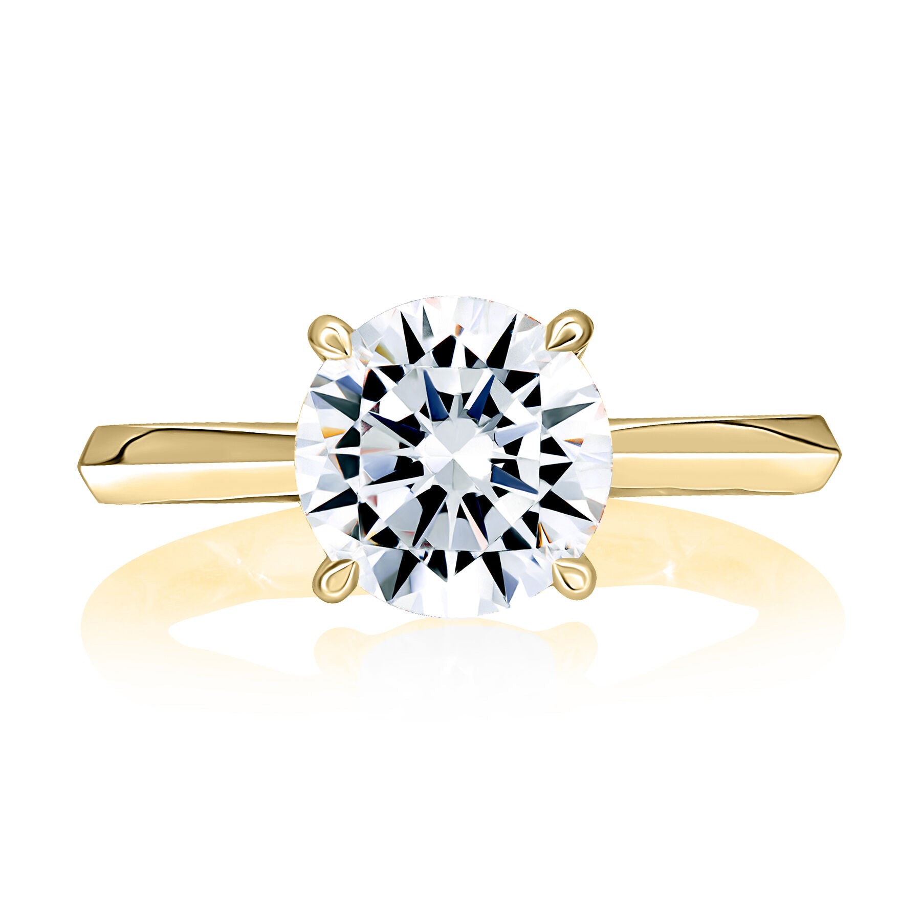 18K YELLOW GOLD SOLITAIRE DIAMOND ENGAGEMENT RING