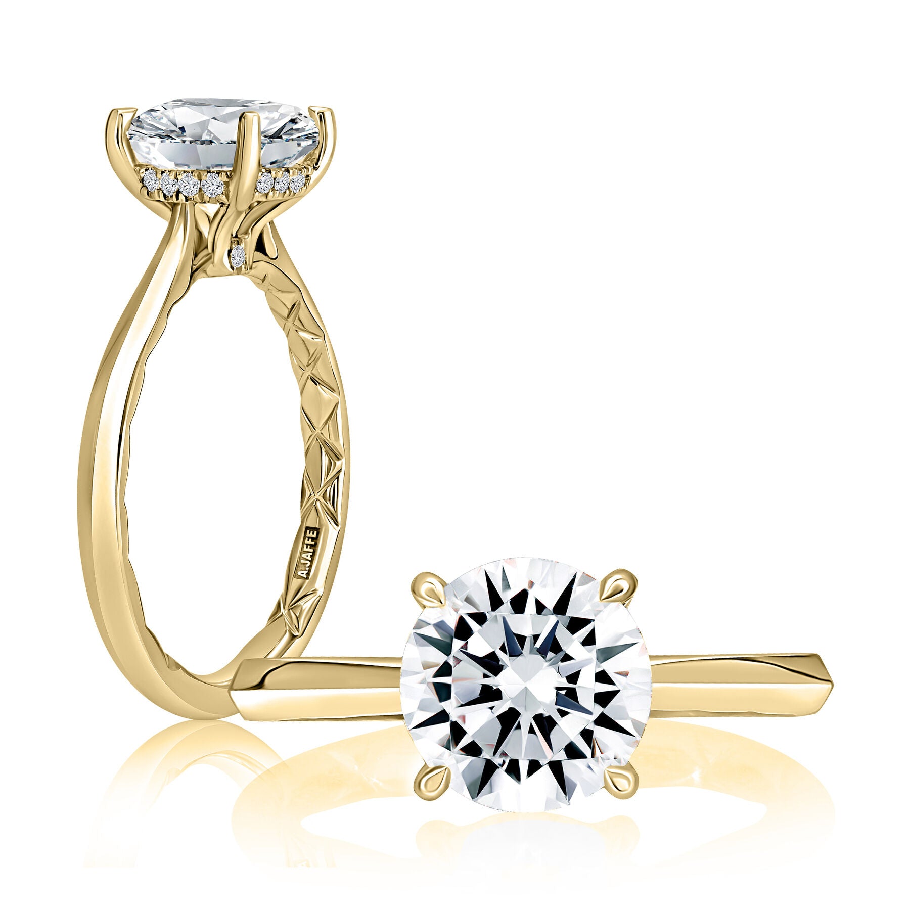18K YELLOW GOLD SOLITAIRE DIAMOND ENGAGEMENT RING