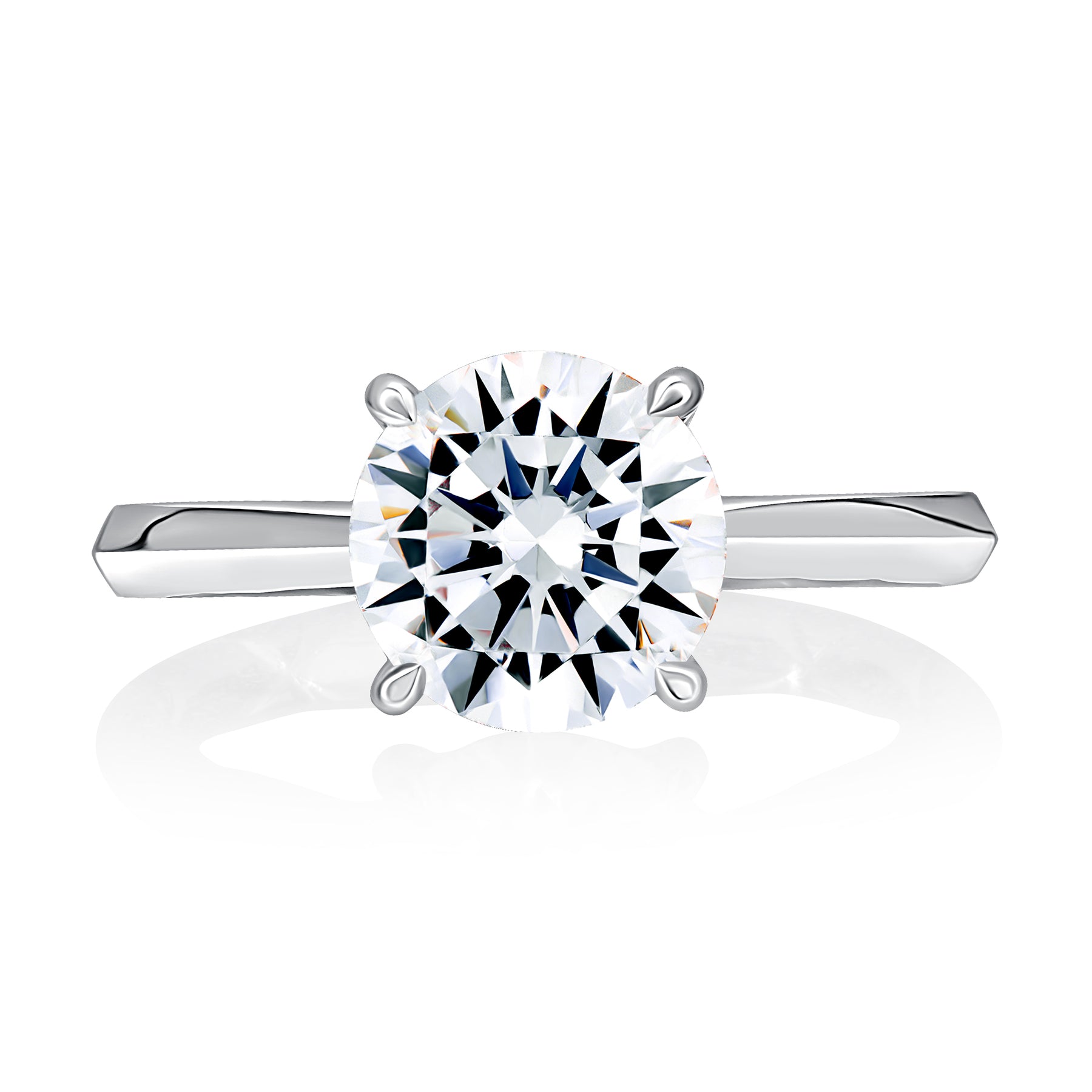 14K WHITE GOLD SOLITAIRE ENGAGEMENT RING