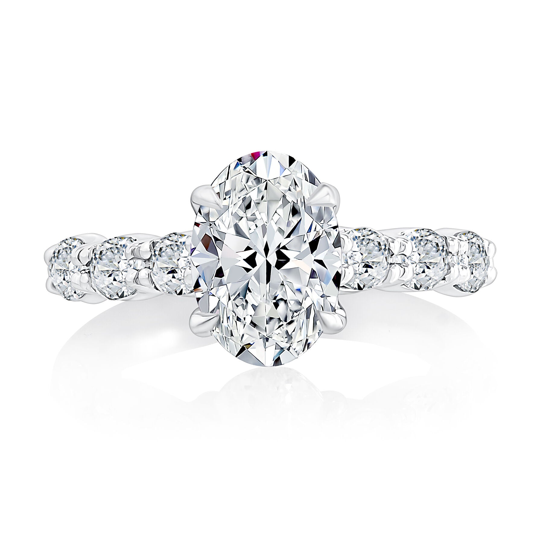 14K WHITE GOLD DIAMOND ENGAGEMENT RING