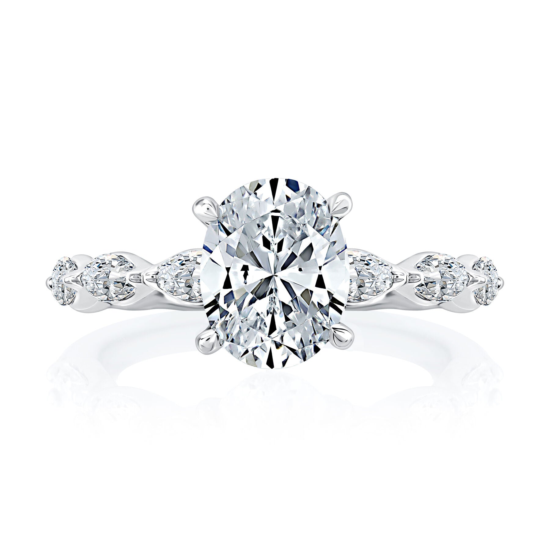 14K WHITE GOLD DIAMOND ENGAGEMENT RING