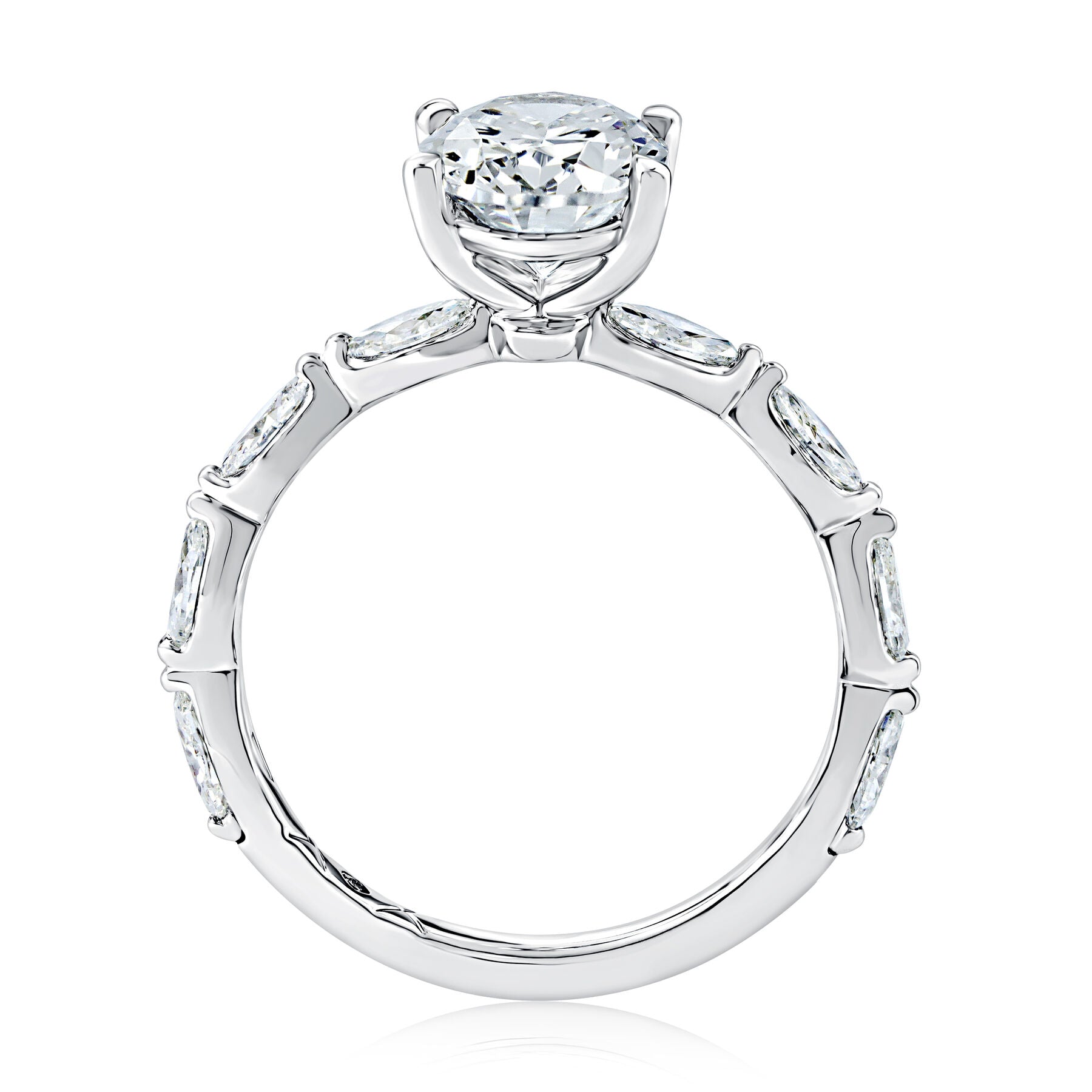 14K WHITE GOLD DIAMOND ENGAGEMENT RING