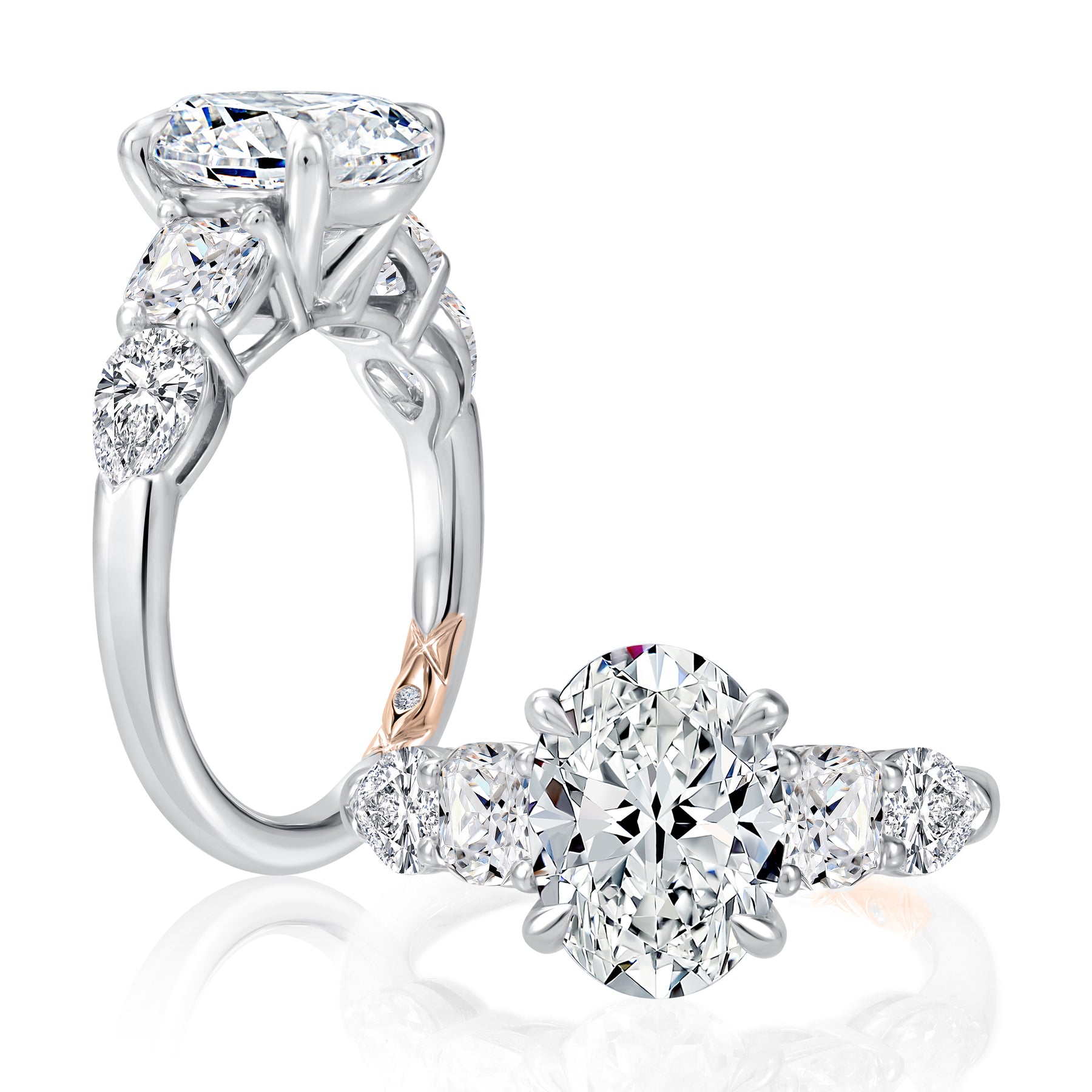 18K WHITE GOLD OVAL ENGAGEMENT RING