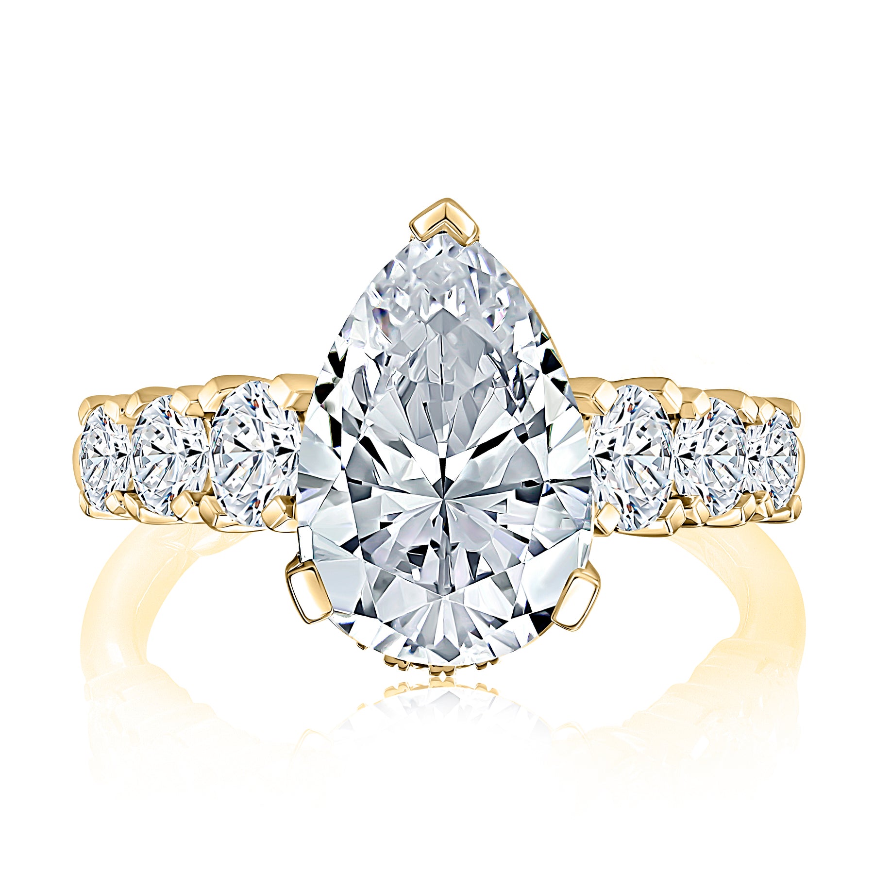 14K YELLOW GOLD DIAMOND ENGAGEMENT RING
