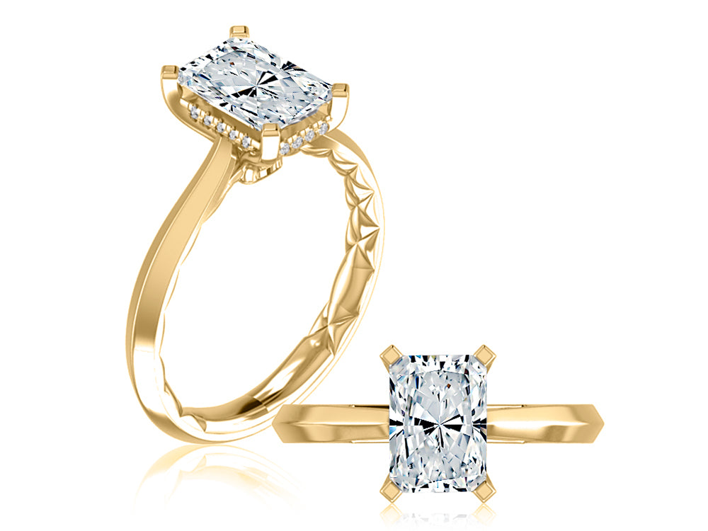 18K YELLOW GOLD DIAMOND ENGAGEMENT RING