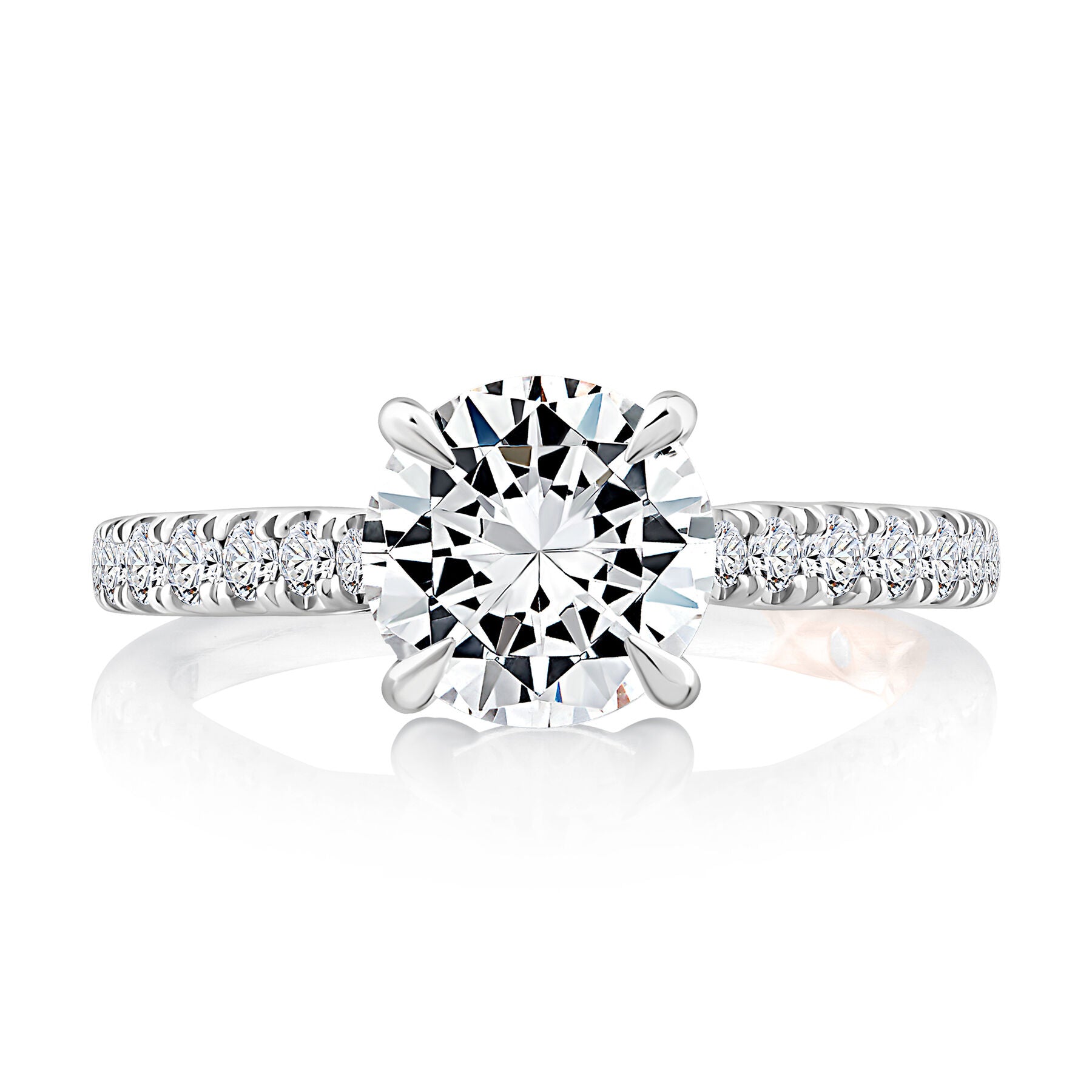 14K WHITE GOLD DIAMOND ENGAGEMENT RING