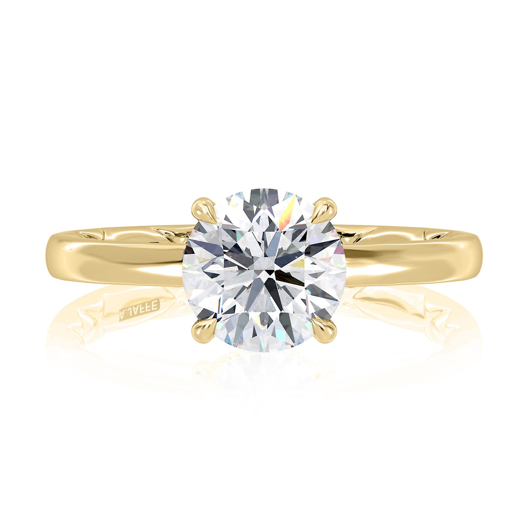 A 14K YELLOW GOLD SOLITAIRE DIAMOND ENGAGEMENT RING