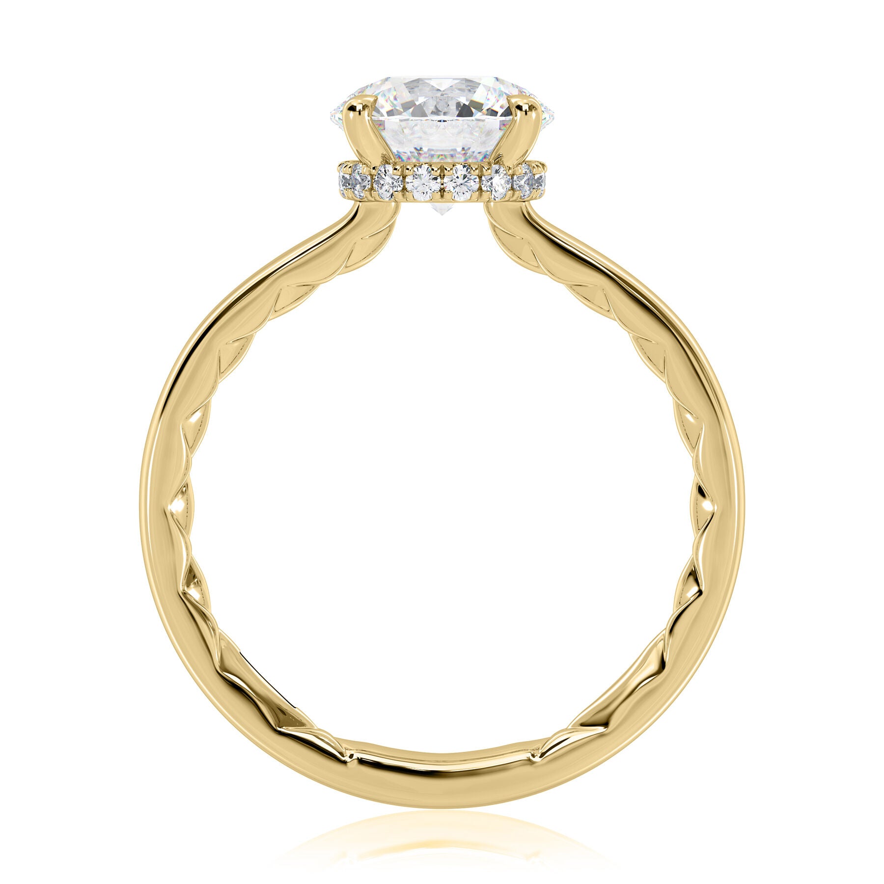 A 14K YELLOW GOLD SOLITAIRE DIAMOND ENGAGEMENT RING