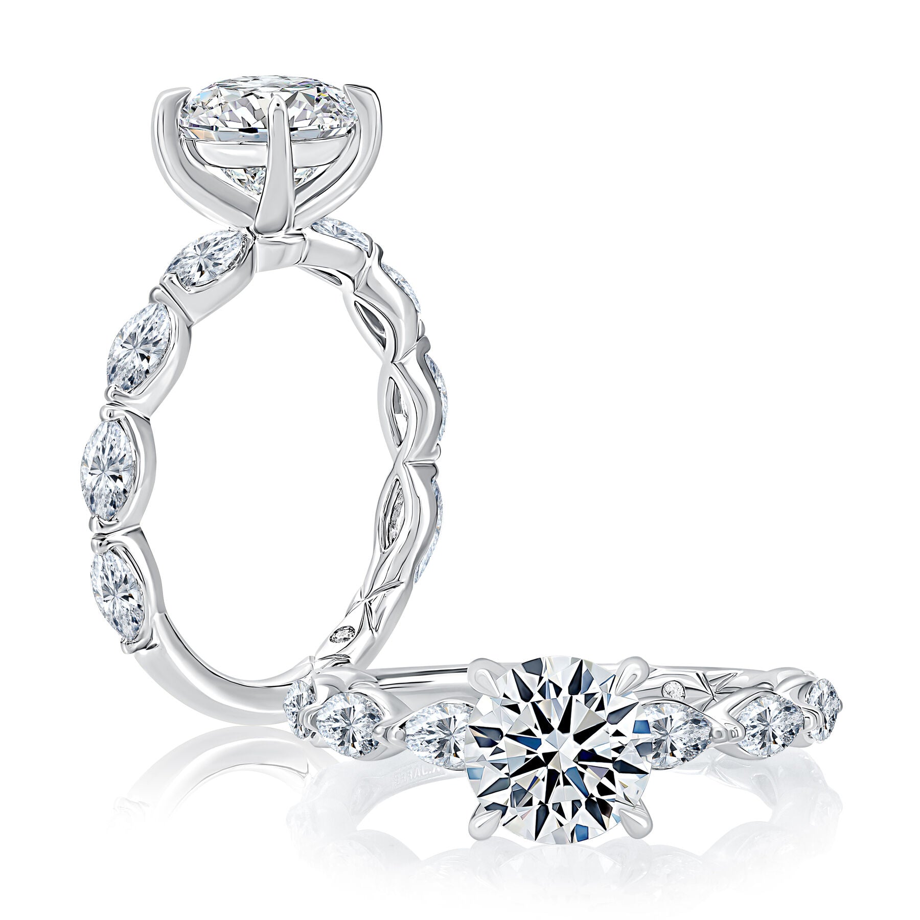 14K WHITE GOLD DIAMOND ENGAGEMENT RING