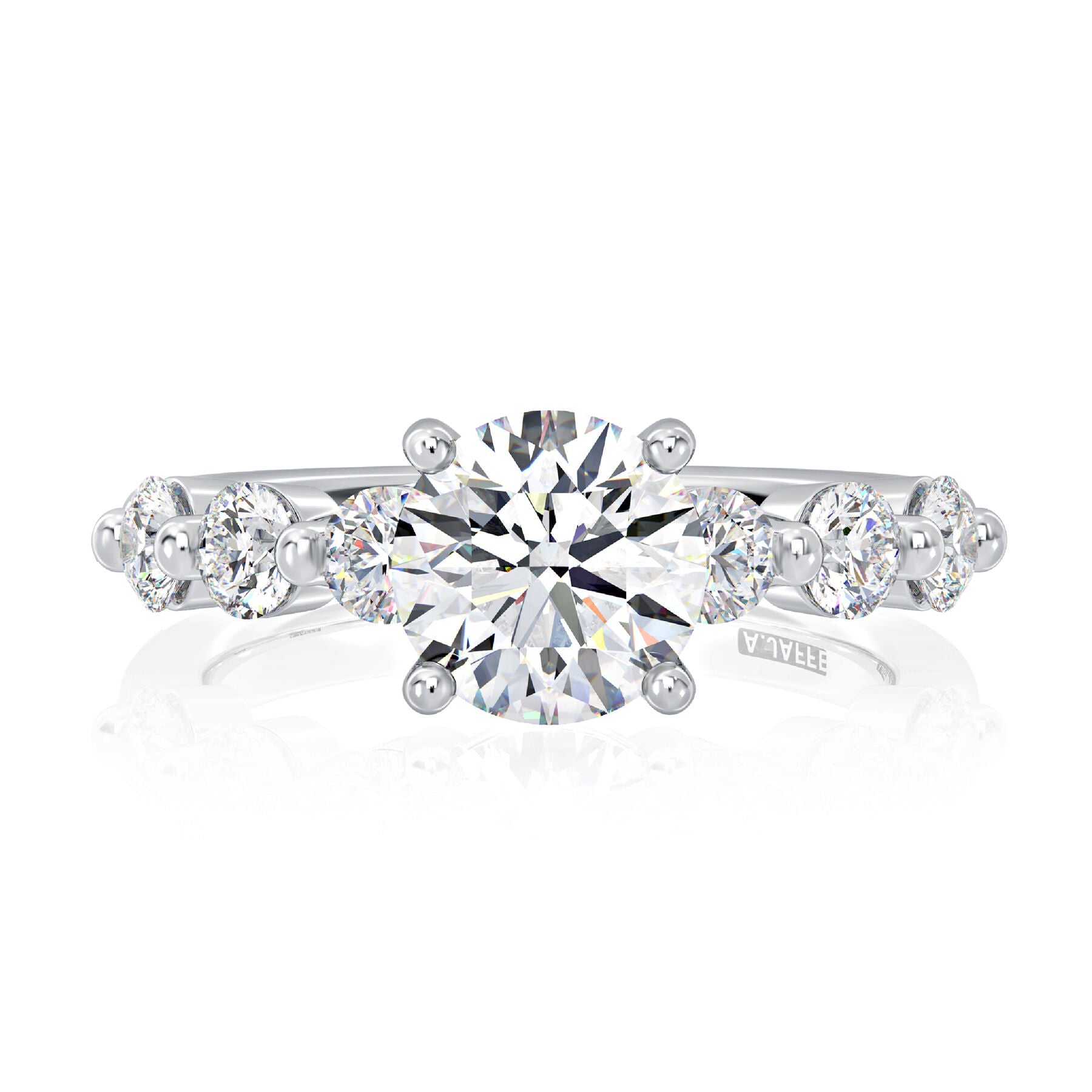 14K WHITE GOLD DIAMOND ENGAGEMENT RING