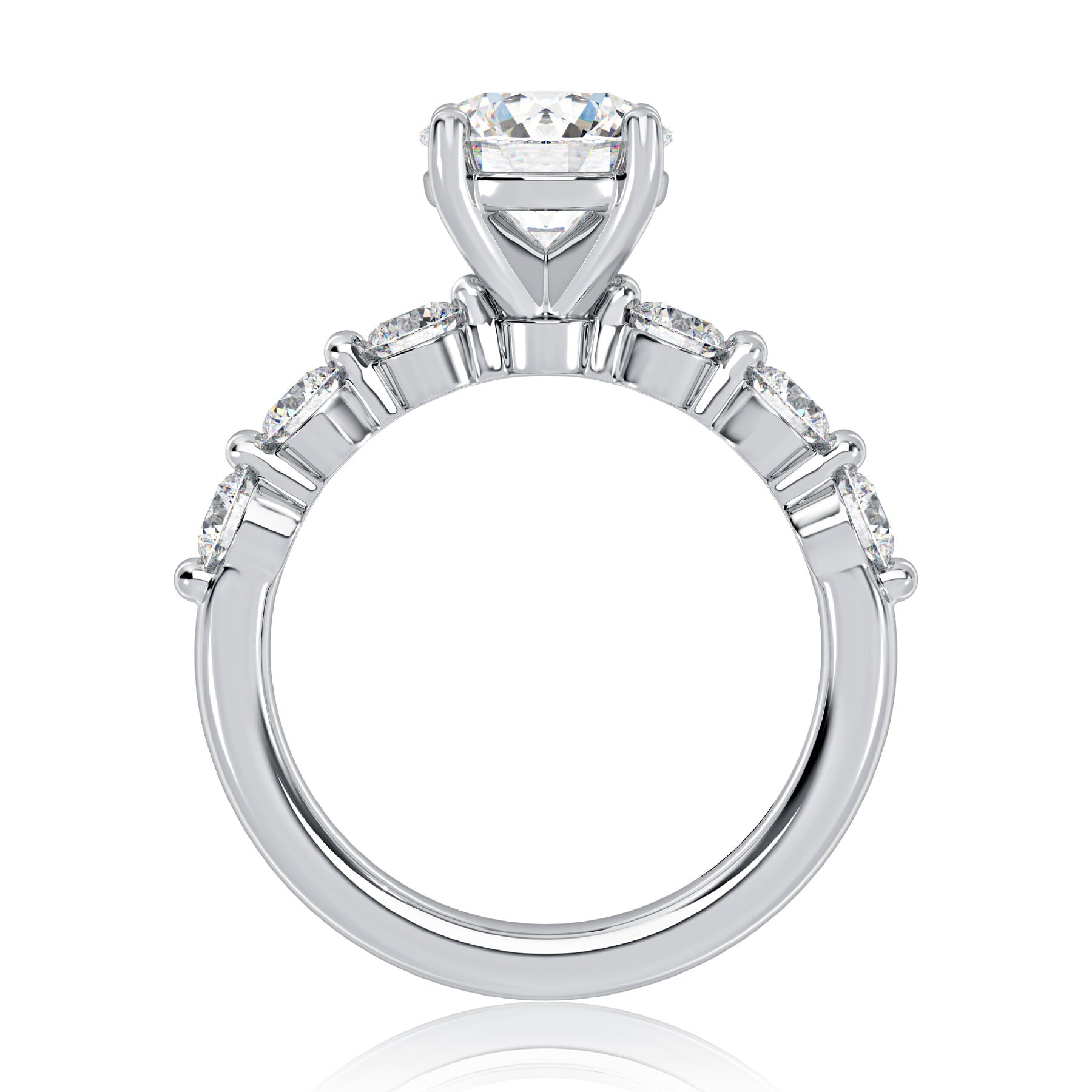 14K WHITE GOLD DIAMOND ENGAGEMENT RING