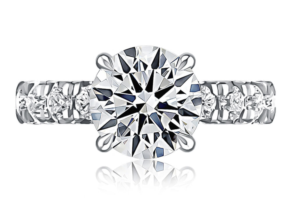 14K WHITE GOLD DIAMOND ENGAGEMENT RING