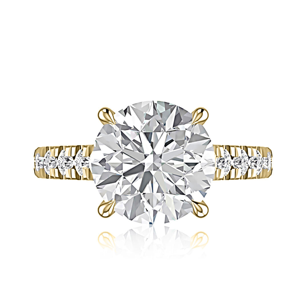 18K YELLOW GOLD ROUND ENGAGEMENT RING