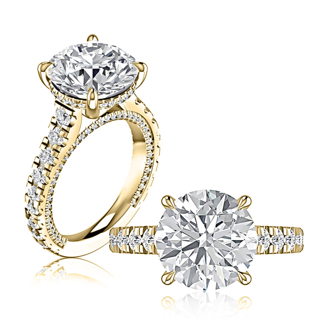 18K YELLOW GOLD ROUND ENGAGEMENT RING