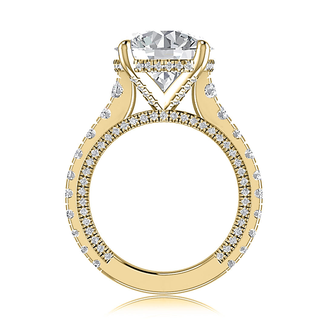 18K YELLOW GOLD ROUND ENGAGEMENT RING