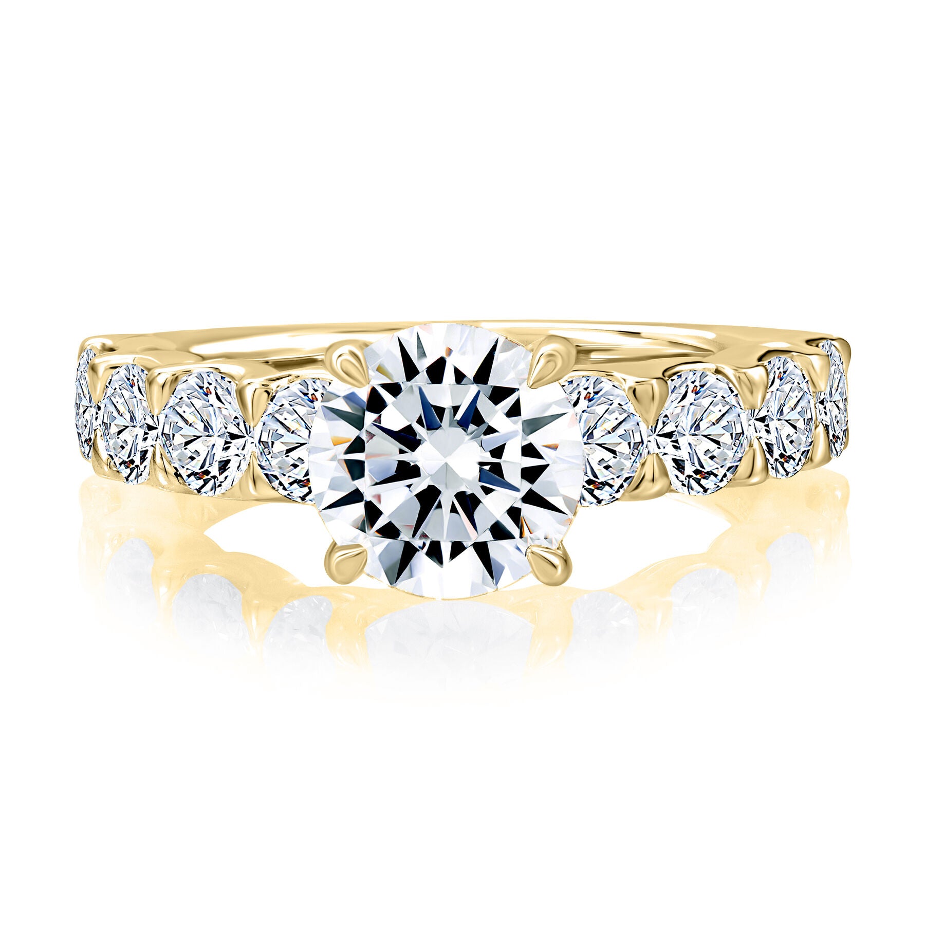 18K YELLOW GOLD ROUND ENGAGEMENT