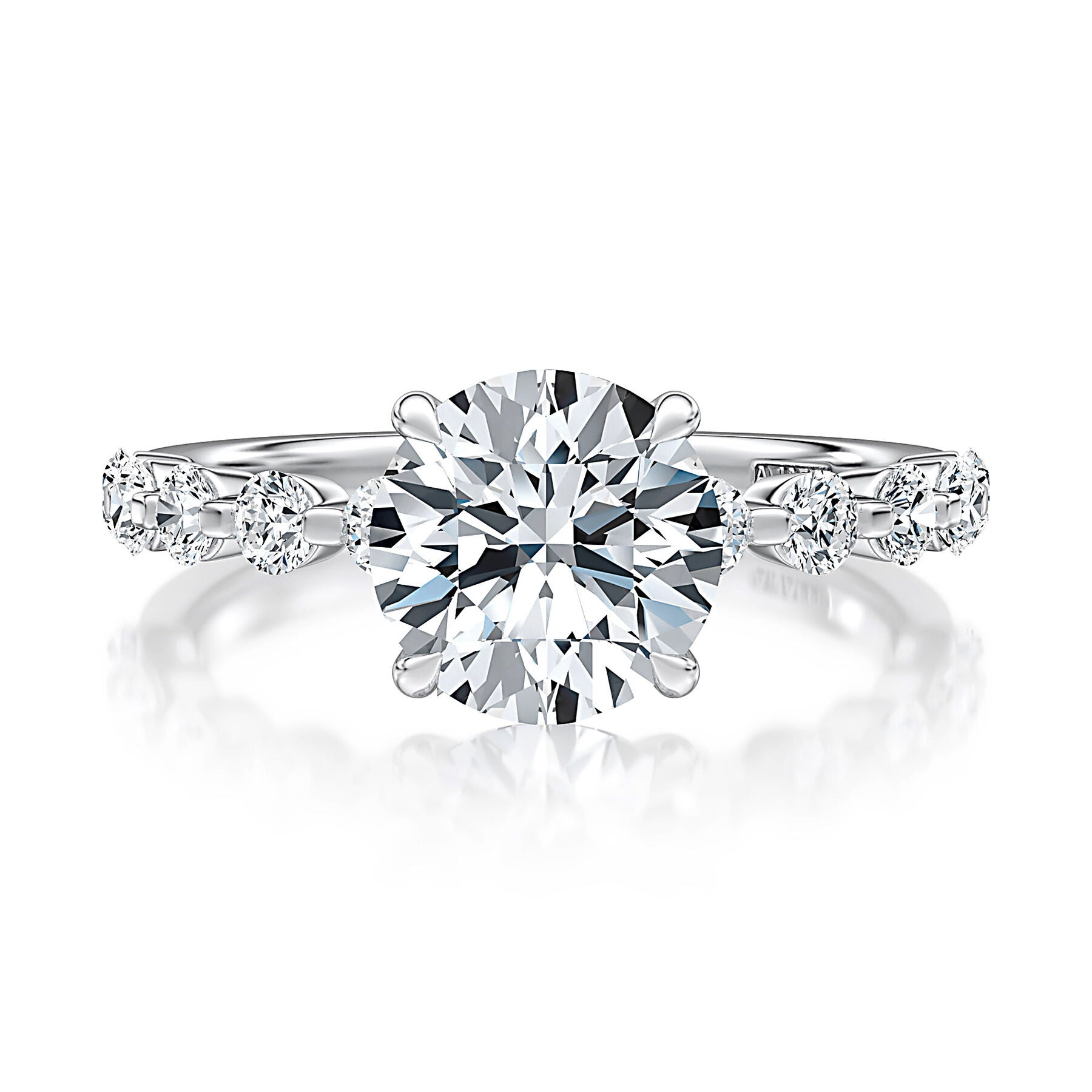 14K WHITE GOLD DIAMOND ENGAGEMENT RING