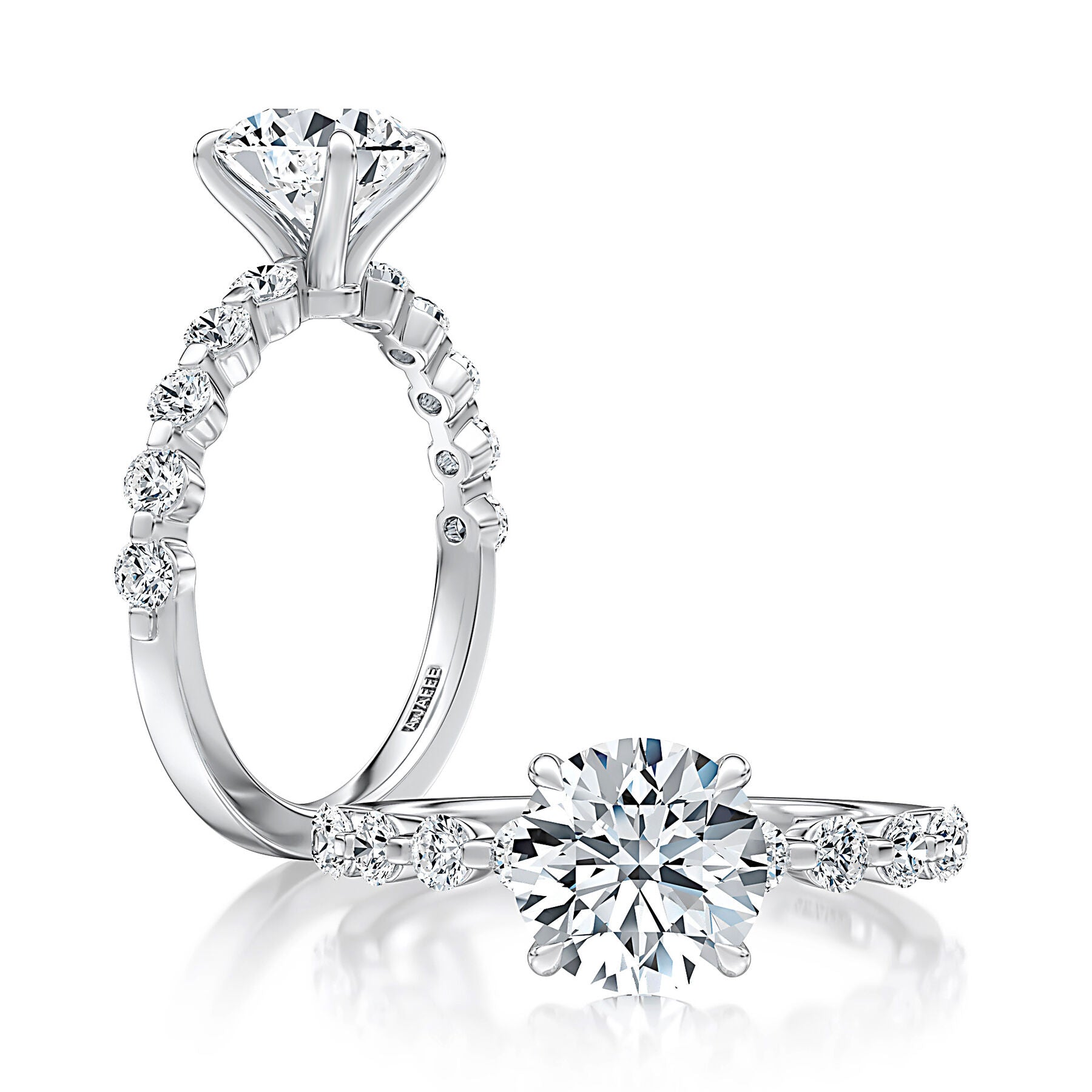 14K WHITE GOLD DIAMOND ENGAGEMENT RING