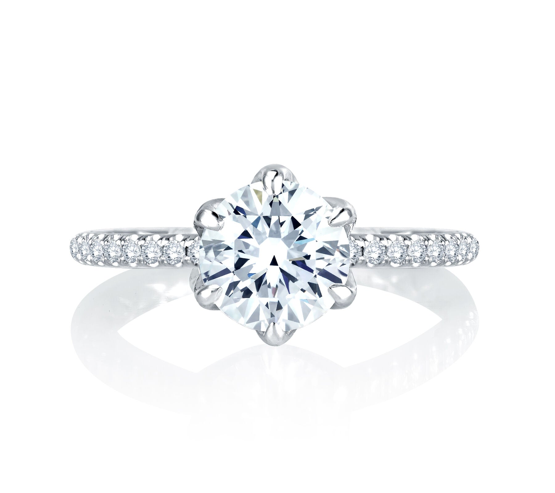 18K WHITE GOLD DIAMOND ENGAGEMENT RING