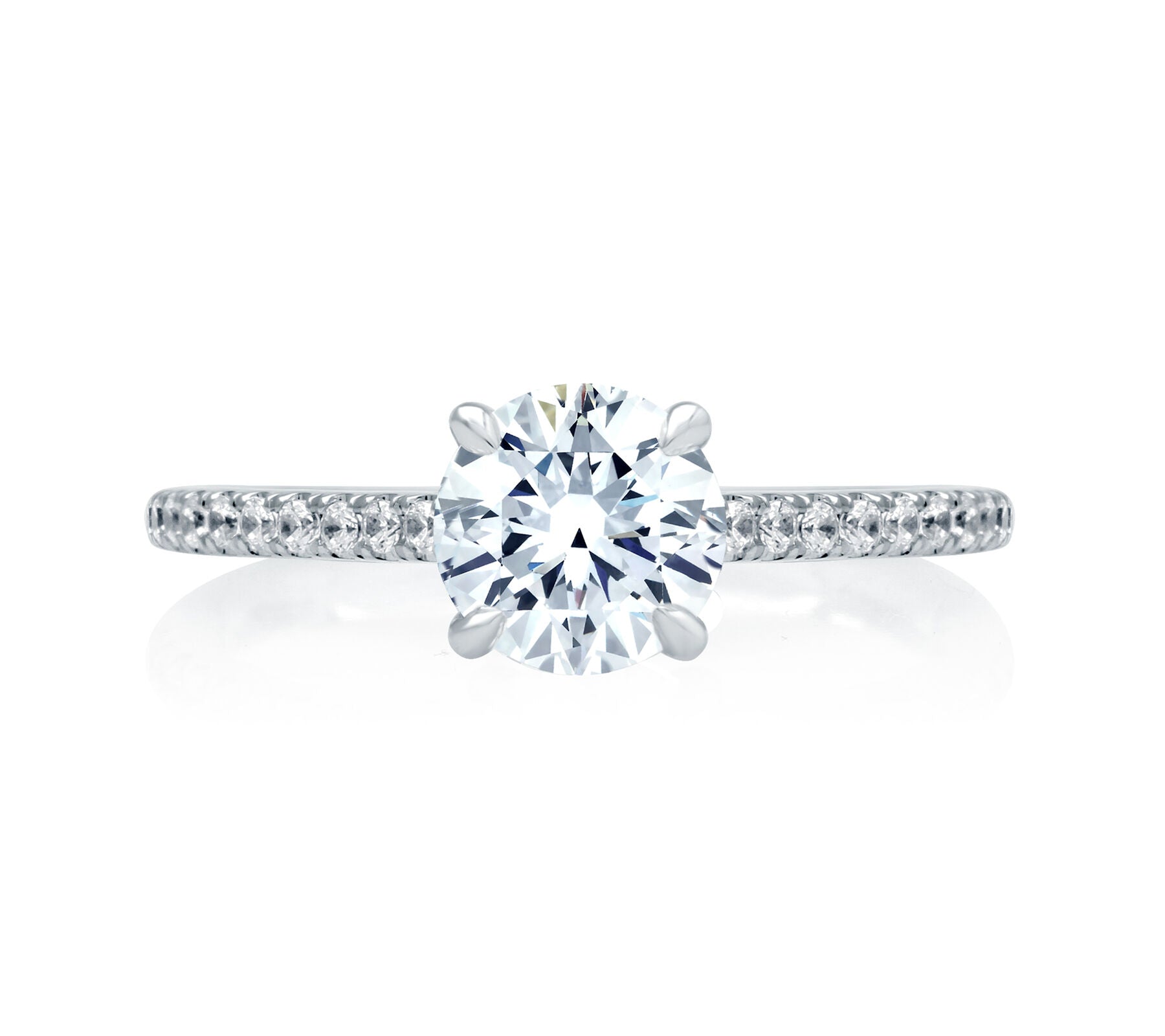 18K WHITE GOLD ROUND DIAMOND ENGAGEMENT RING
