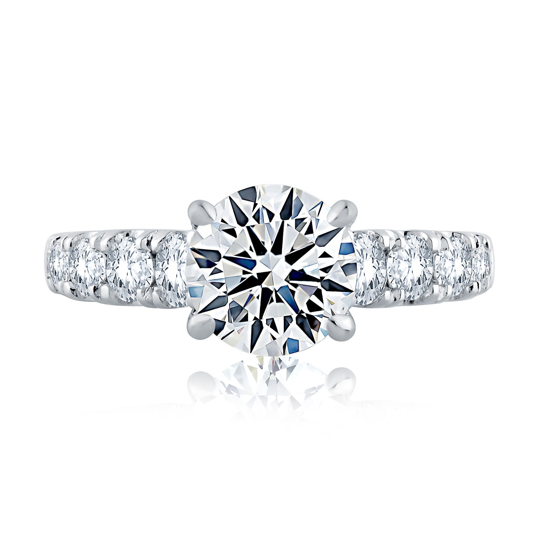 18K WHITE GOLD ROUND ENGAGEMENT RING