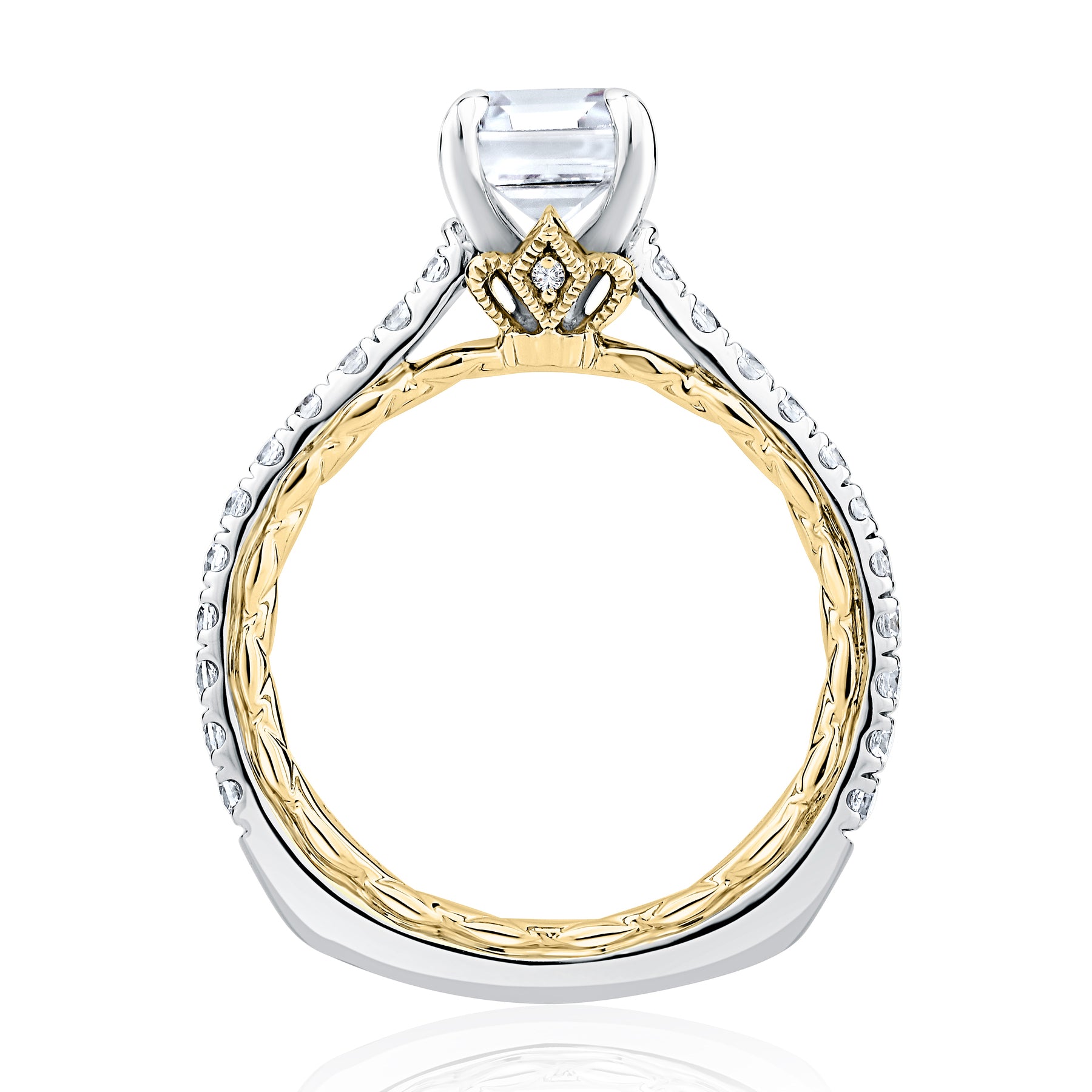 14K WHITE/YELLOW GOLD DIAMOND ENGAGEMENT RING