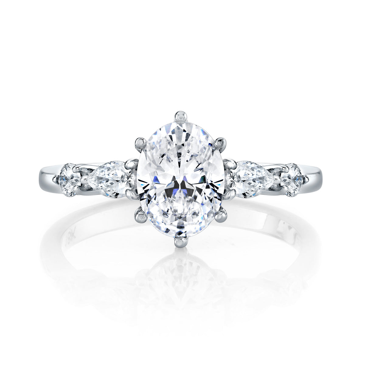18KW Parade Classic Bridal Oval Semi-Mount Engagement Ring